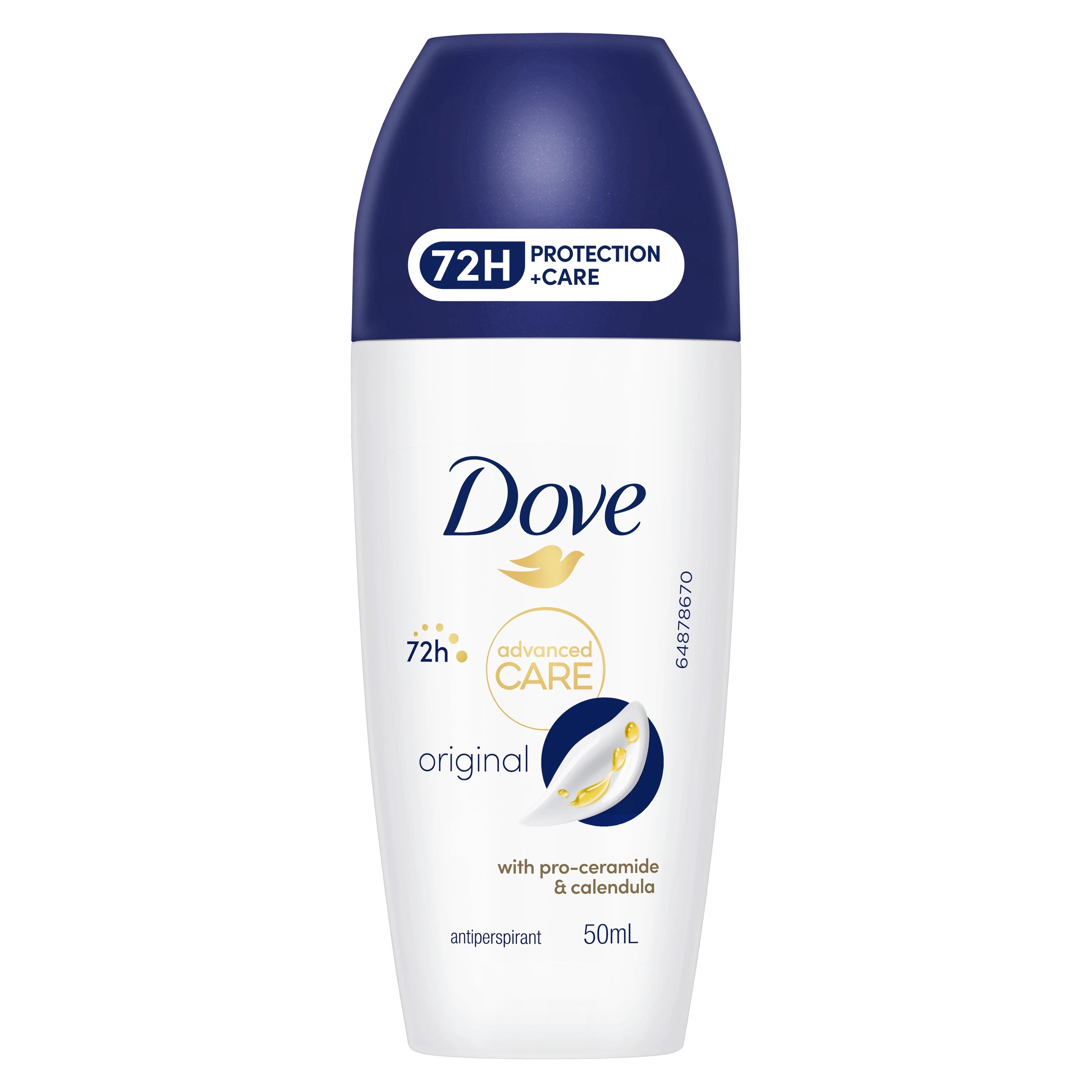 1 Dove Advanced Care Original Antiperspirant Deodorant Roll-On 50ml - Pro-Ceramide and Calendula, 1 of 9