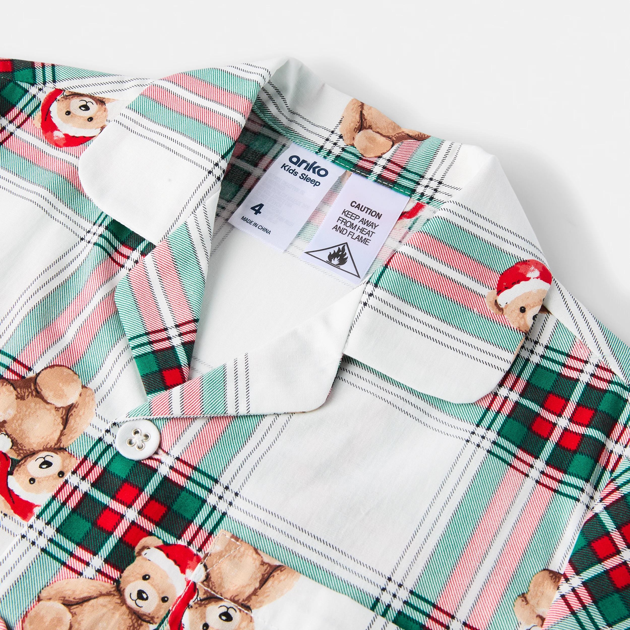 7 Christmas Check Family Matching Pyjama Set Bear Check, 7 of 8