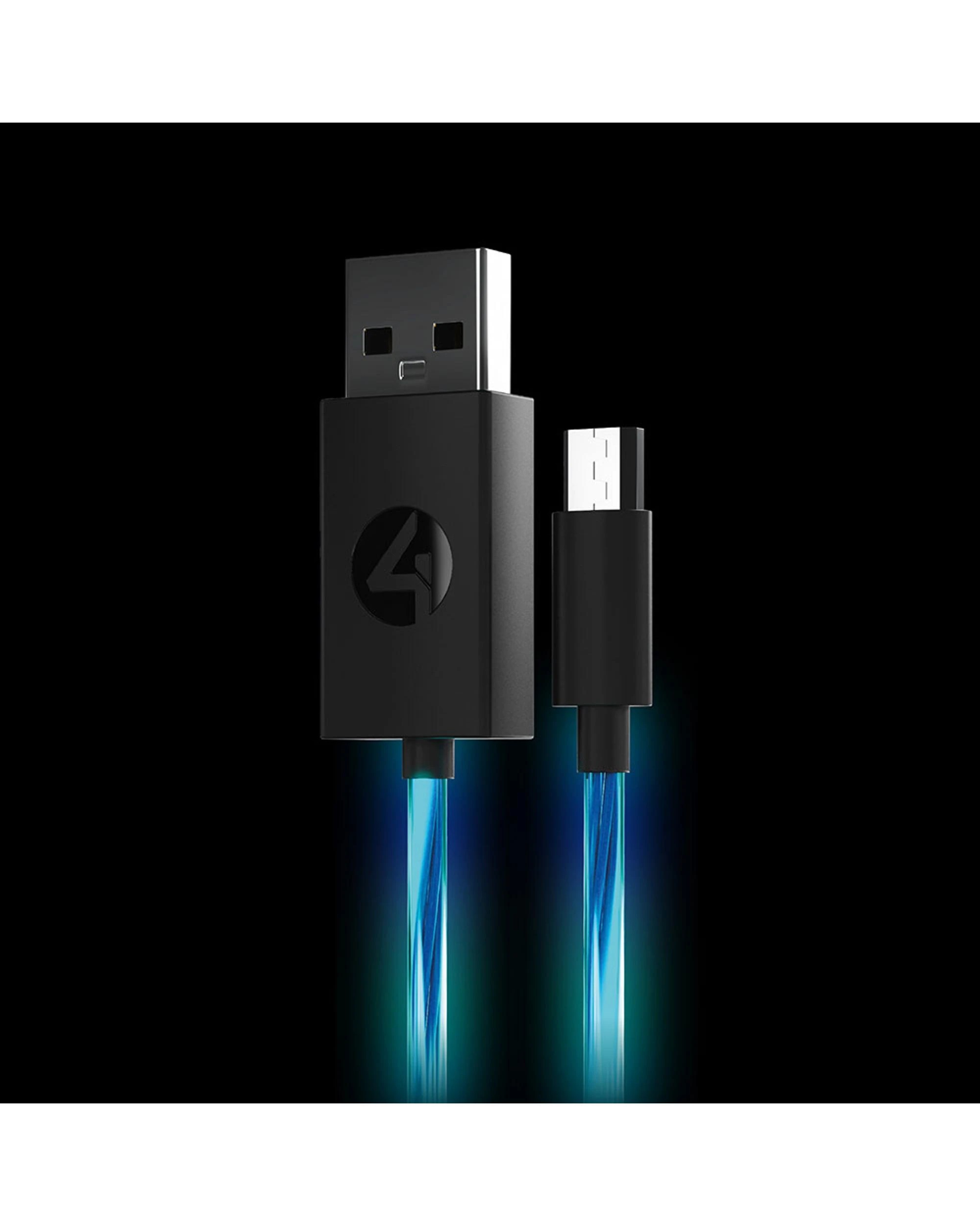 2 4Gamers PS4 Light Up Superfast 2m Play and Charge Cables Twin Pack - Micro-USB, 2 of 6