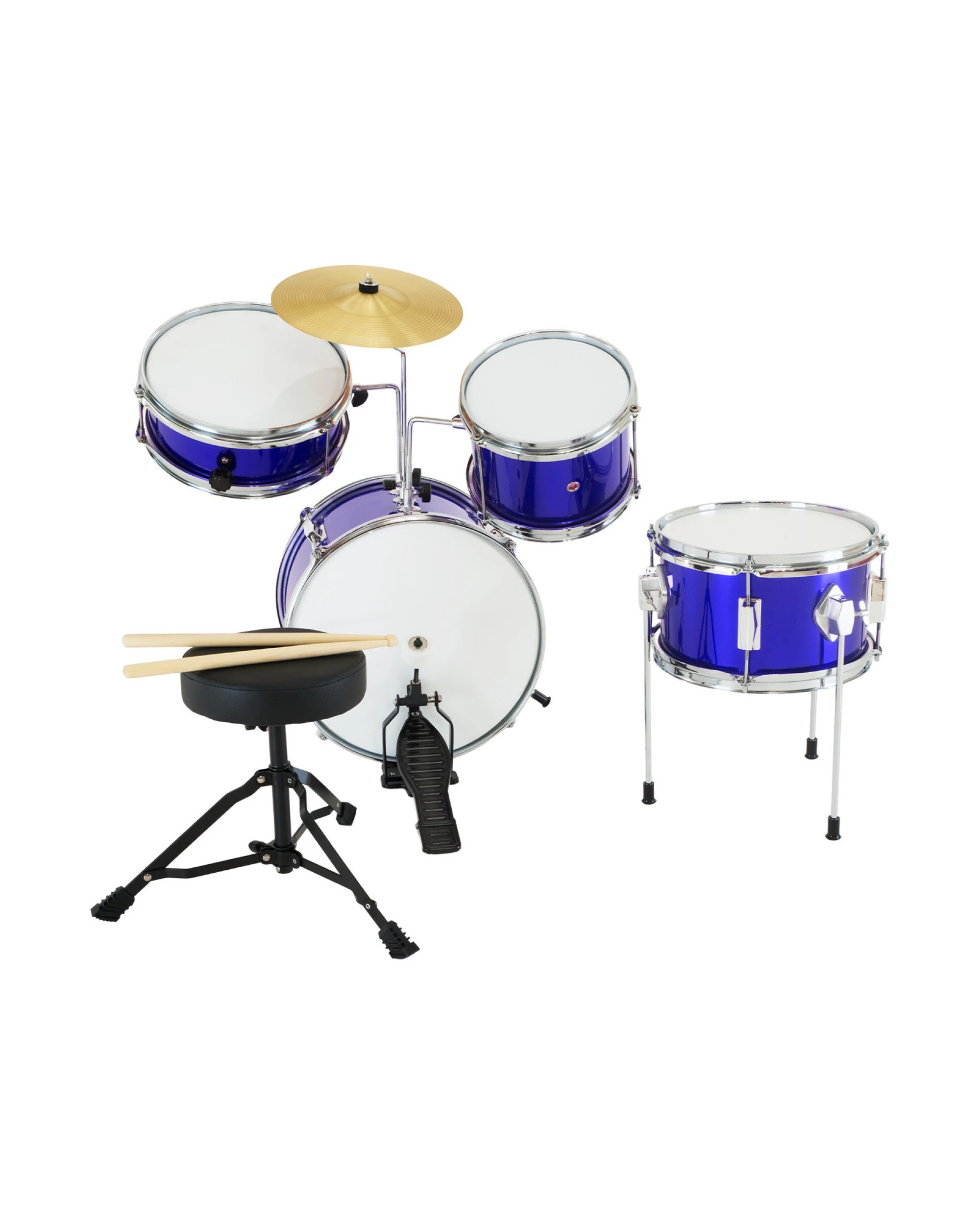 3 Karrera Kids 4pc Drum Set Kit in Blue - Blue, 3 of 7