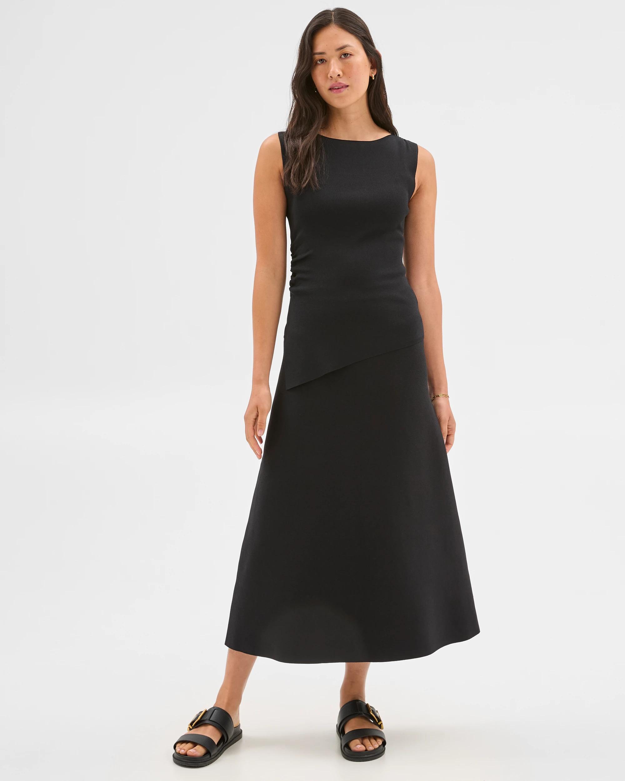 1 Crepe Knit Midi Skirt - Preview BLACK, 1 of 6