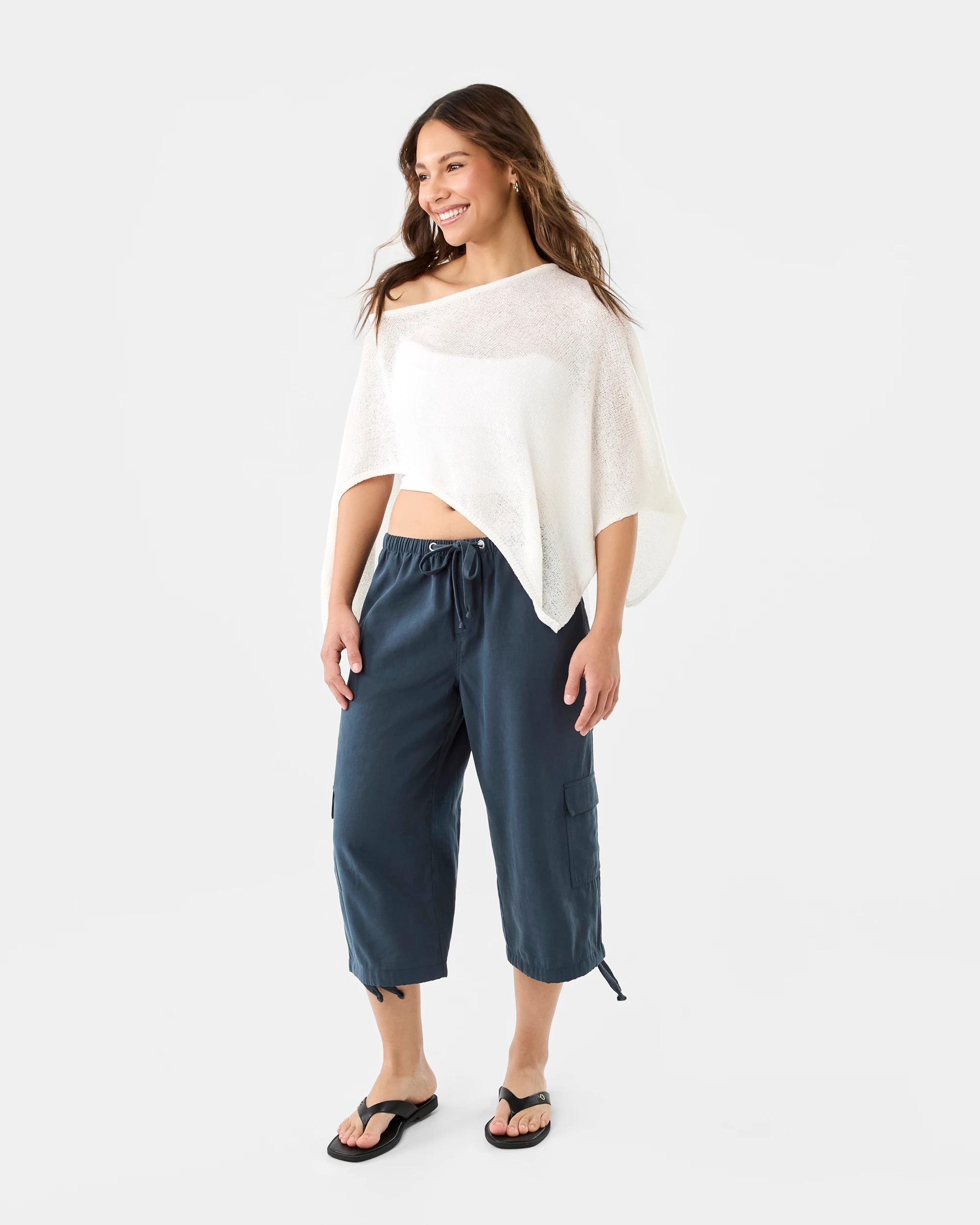 3 Knit Poncho Cld White, 3 of 7