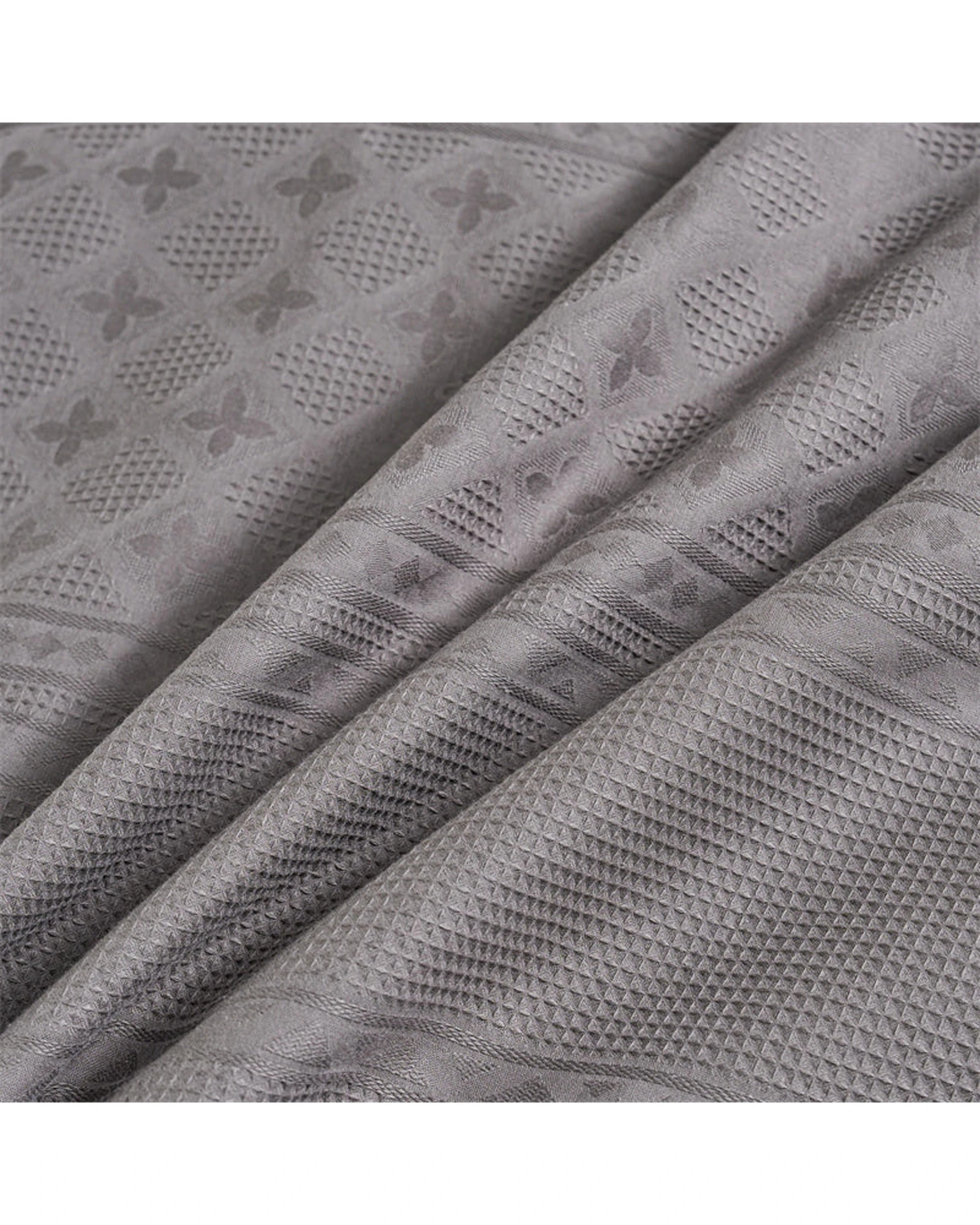 5 Cotton More Waffle Jacquard Quilt Cover Set 100% Cotton King Dark - Grey, 5 of 7