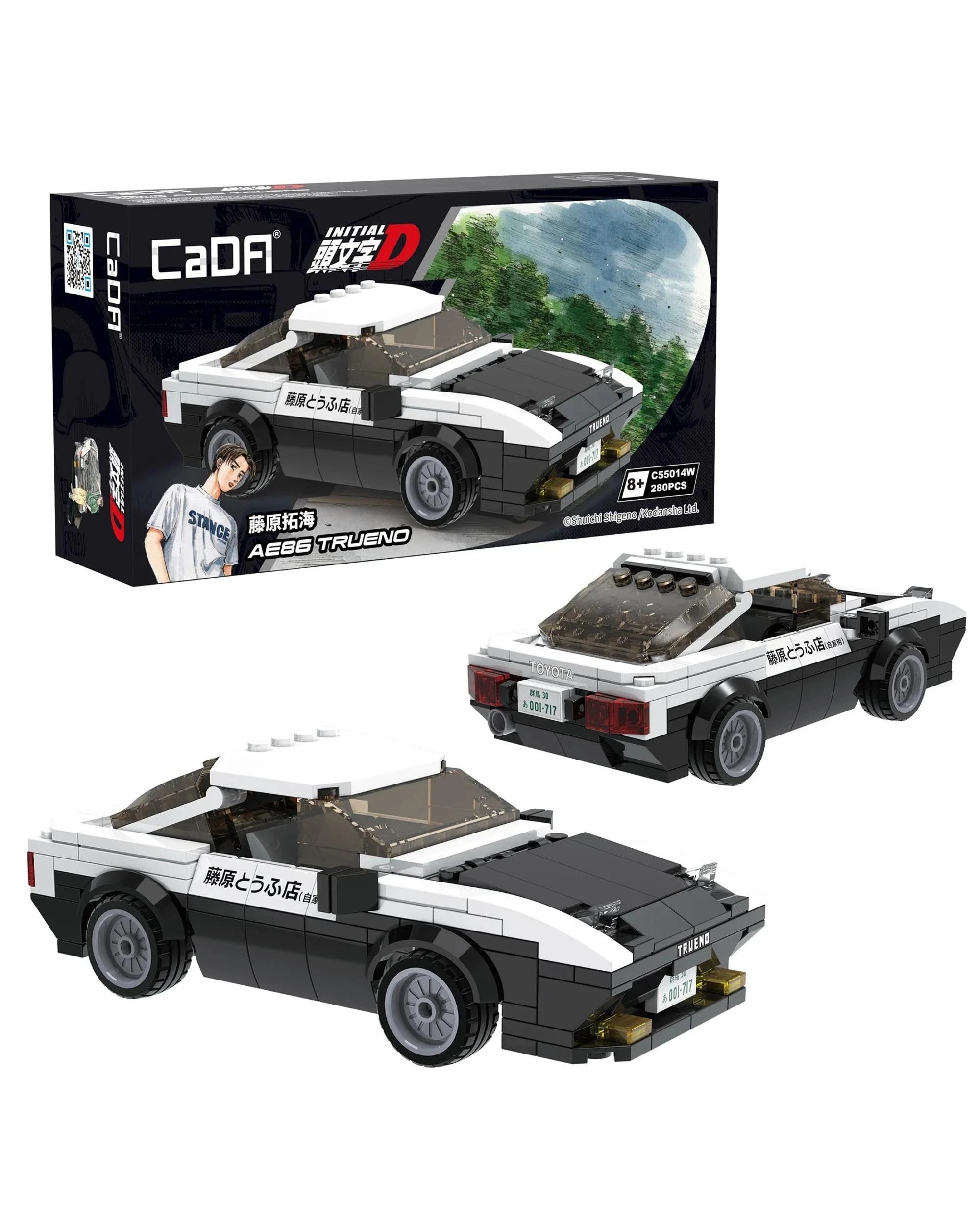 1 CaDa Initial D Takumi Fujiwara Toyota AE86 Trueno 1:24 Scale Building Kit - 280pc, 1 of 4