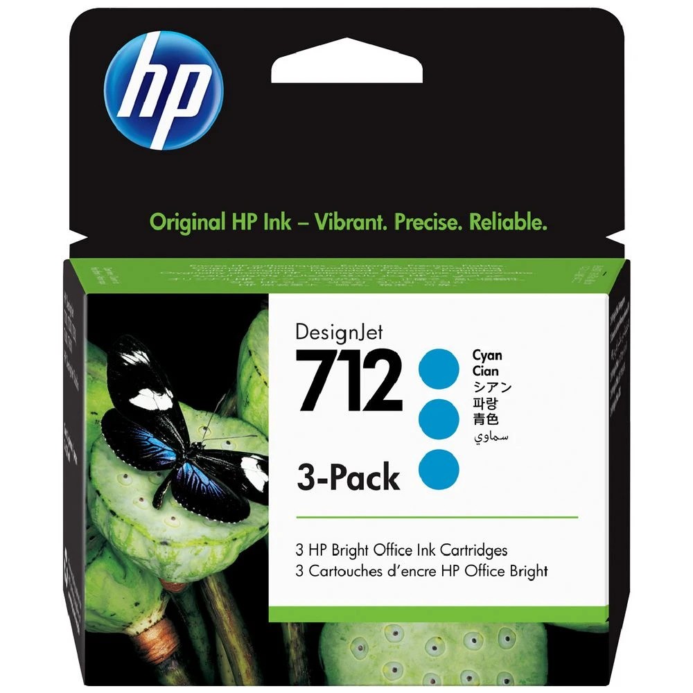 1 HP 712 DesignJet Ink Cartridge Cyan 29mL 3 Pack, 1 of 6