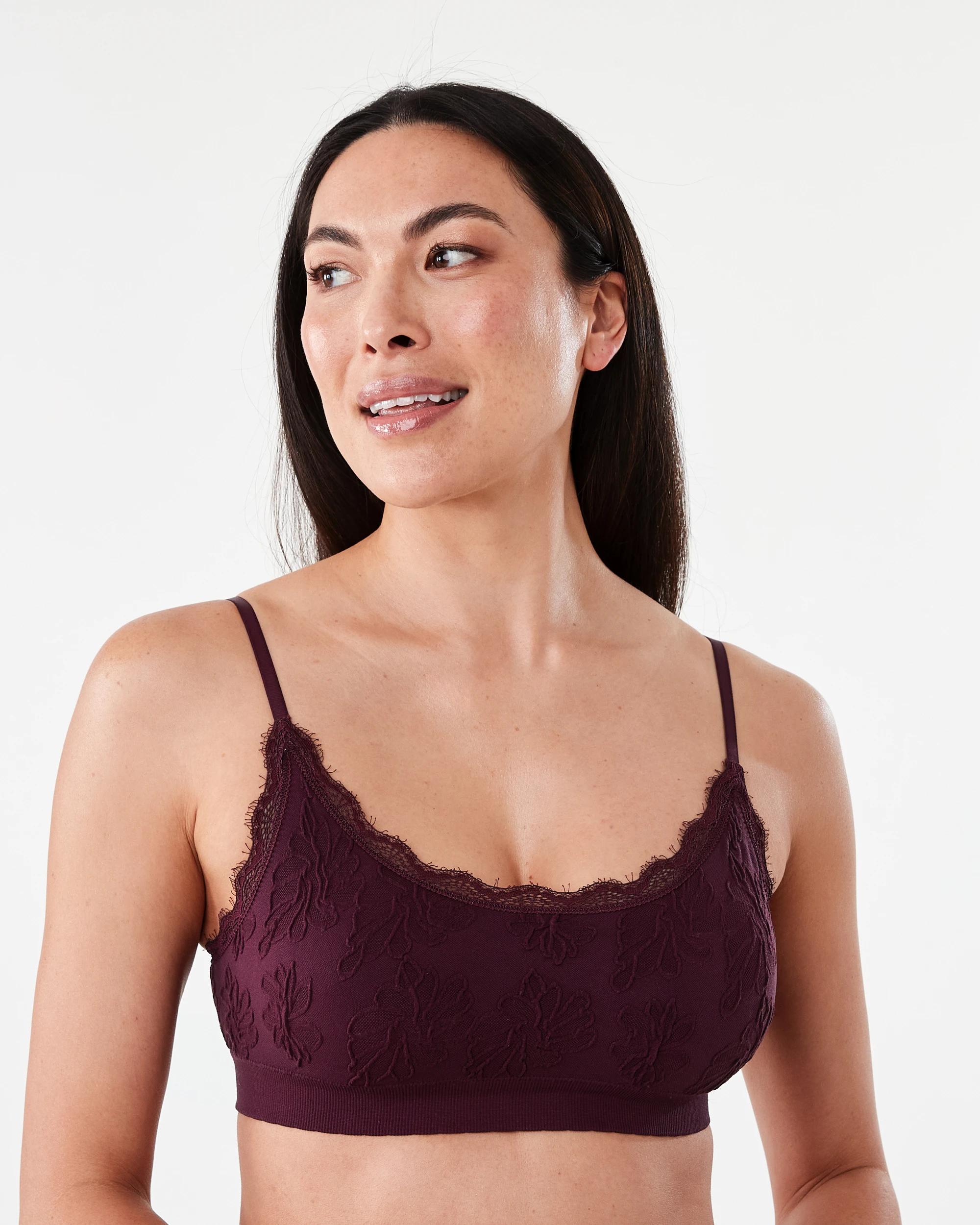 1 Wirefree Seamfree Floral Crop Velvet Red