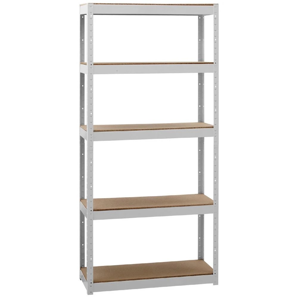 1 Cobalt 5 Shelf Metal Shelving Unit White Shelves Home Office Storage, 1 of 9