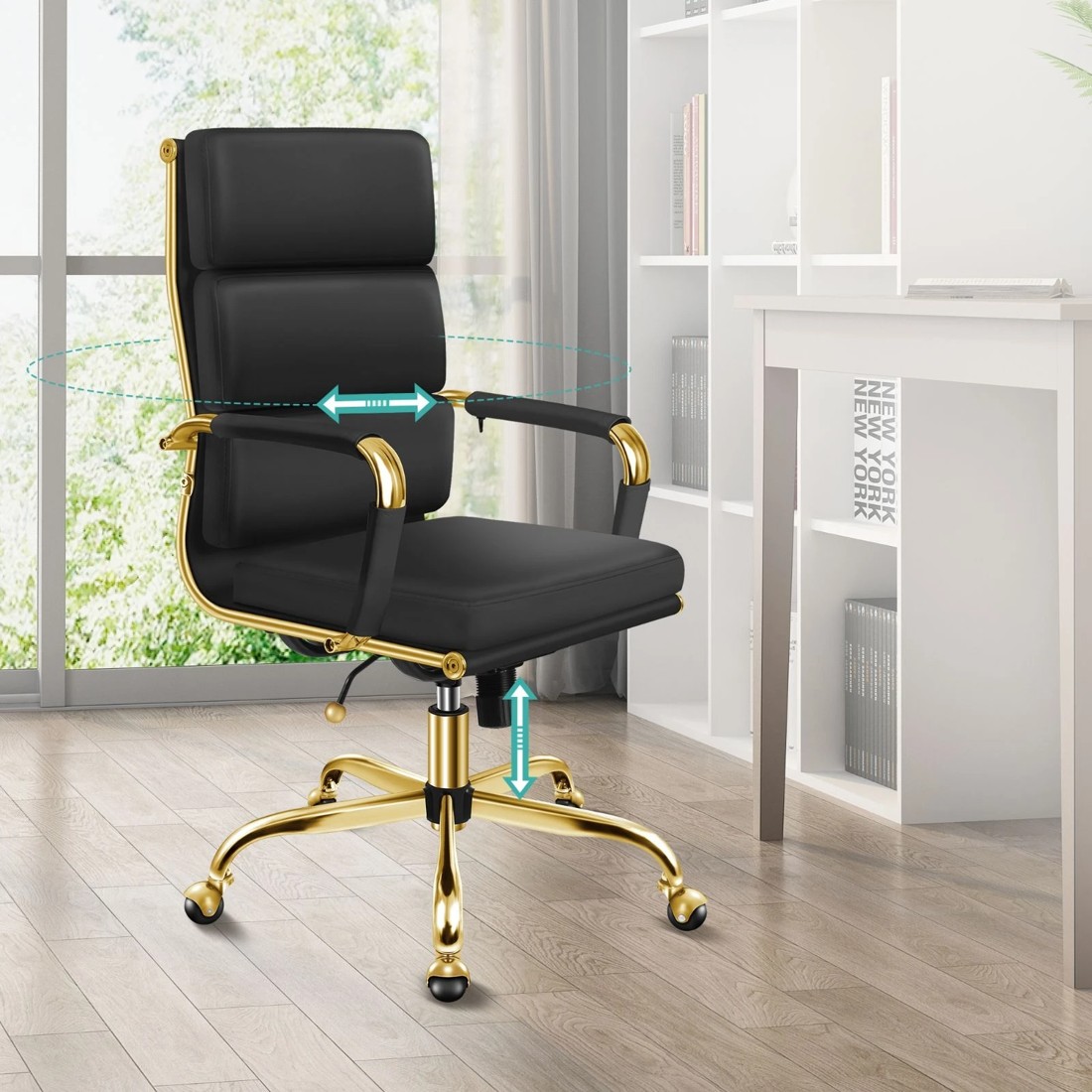 3 Alfordson Office Chair Ergonomic Paddings Executive Computer Work Seat High Back - Black, 3 of 10