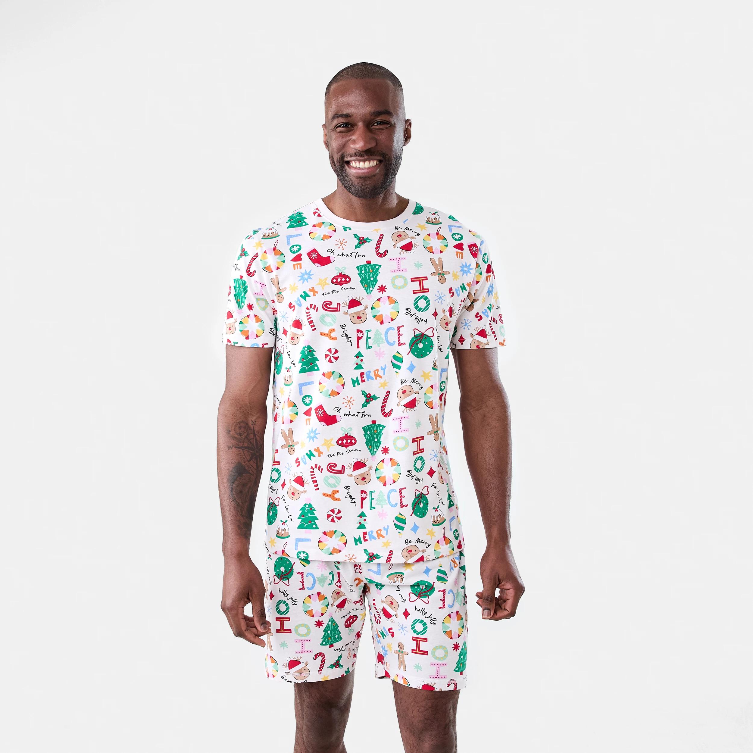 1 Crafty Christmas Knit Shorts Wishing Tree Family Matching Pyjama Set MENS CRAFTY XMAS, 1 of 7