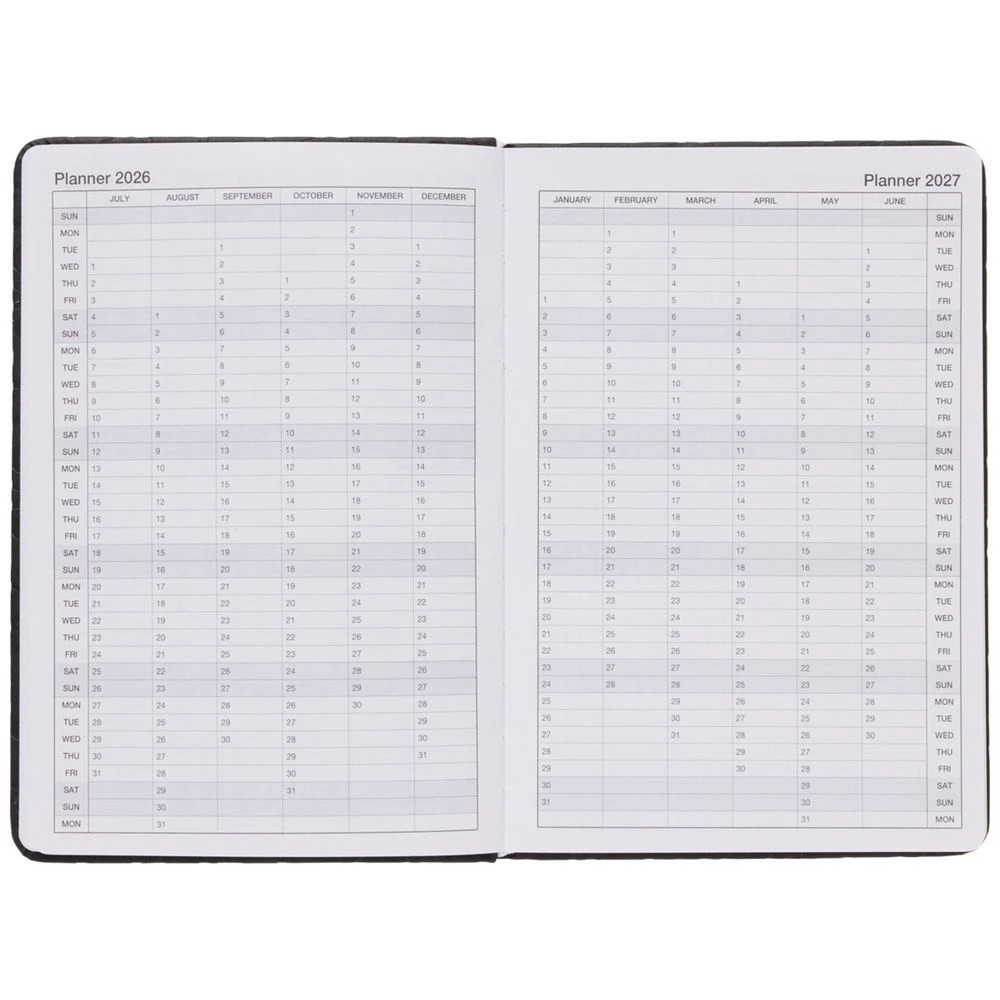 4 J.Burrows A5 Week-To-View Embossed Diary FY26/27 Black, 4 of 6