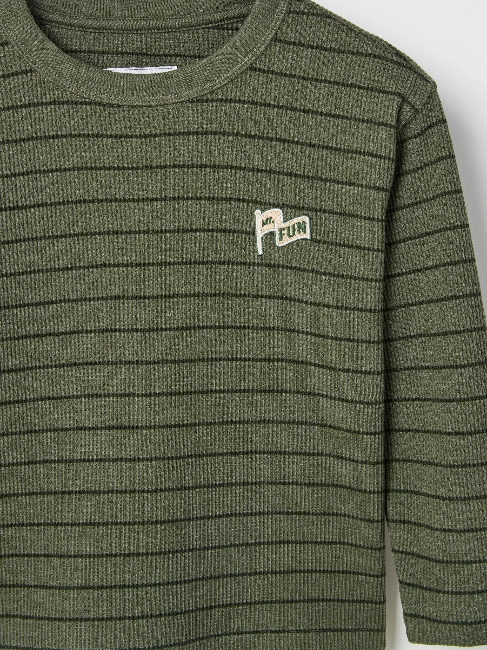 2 Target Kids Australian Cotton Long Sleeve Stripe T-Shirt KHAKI, 2 of 2