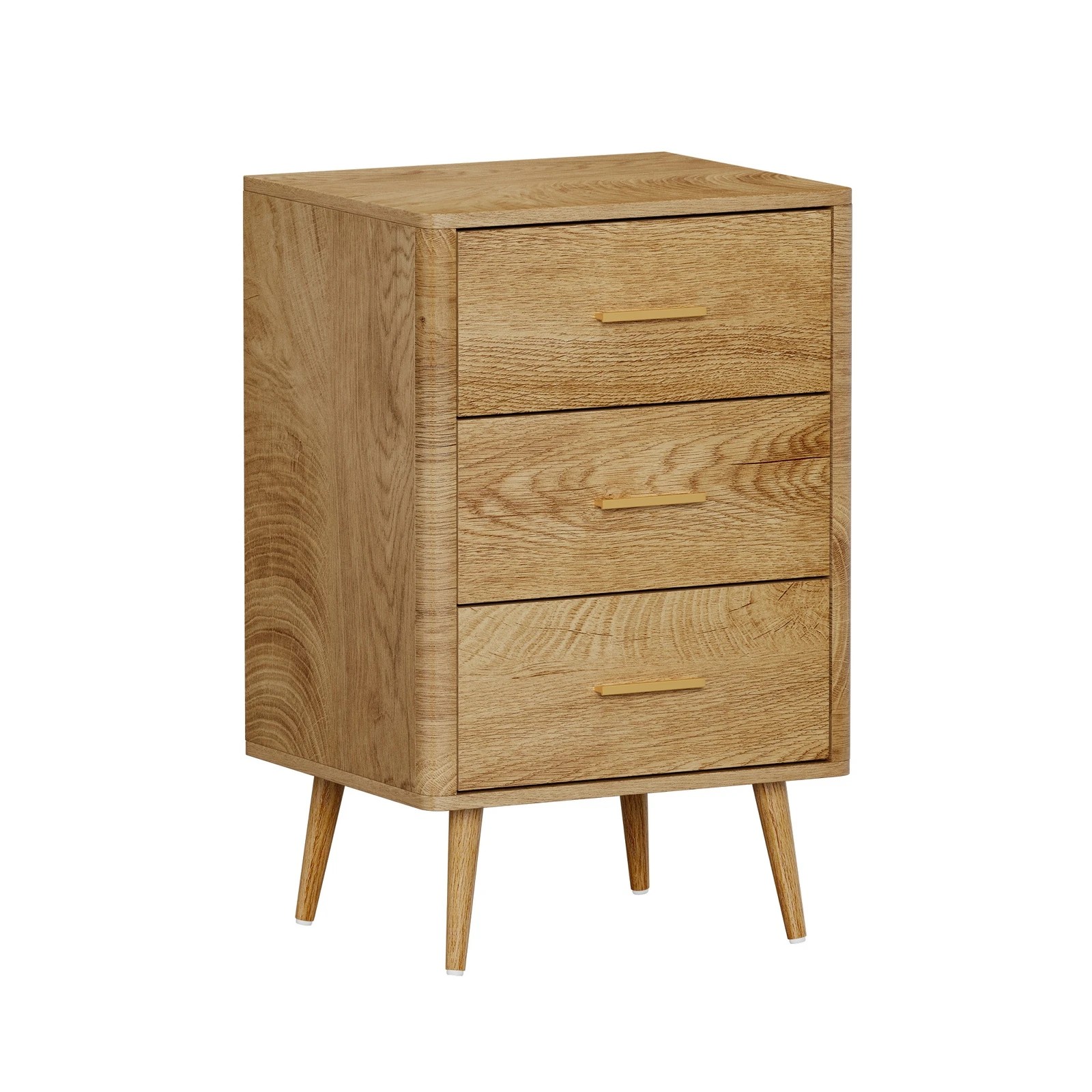 6 Oikiture 3 Chest Of Drawers Dresser Tallboy Storage Cabinet
 - Natural, 6 of 10