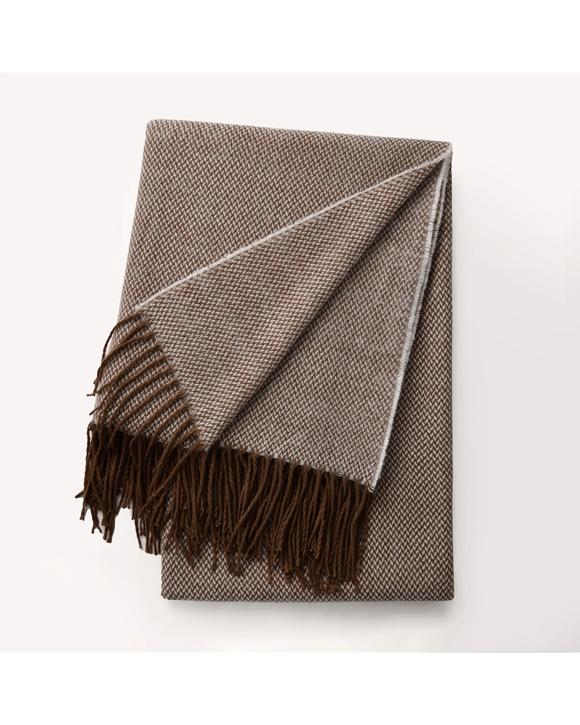 Cadence & Co. Huxley Herringbone Throw 130x180cm - Toffee