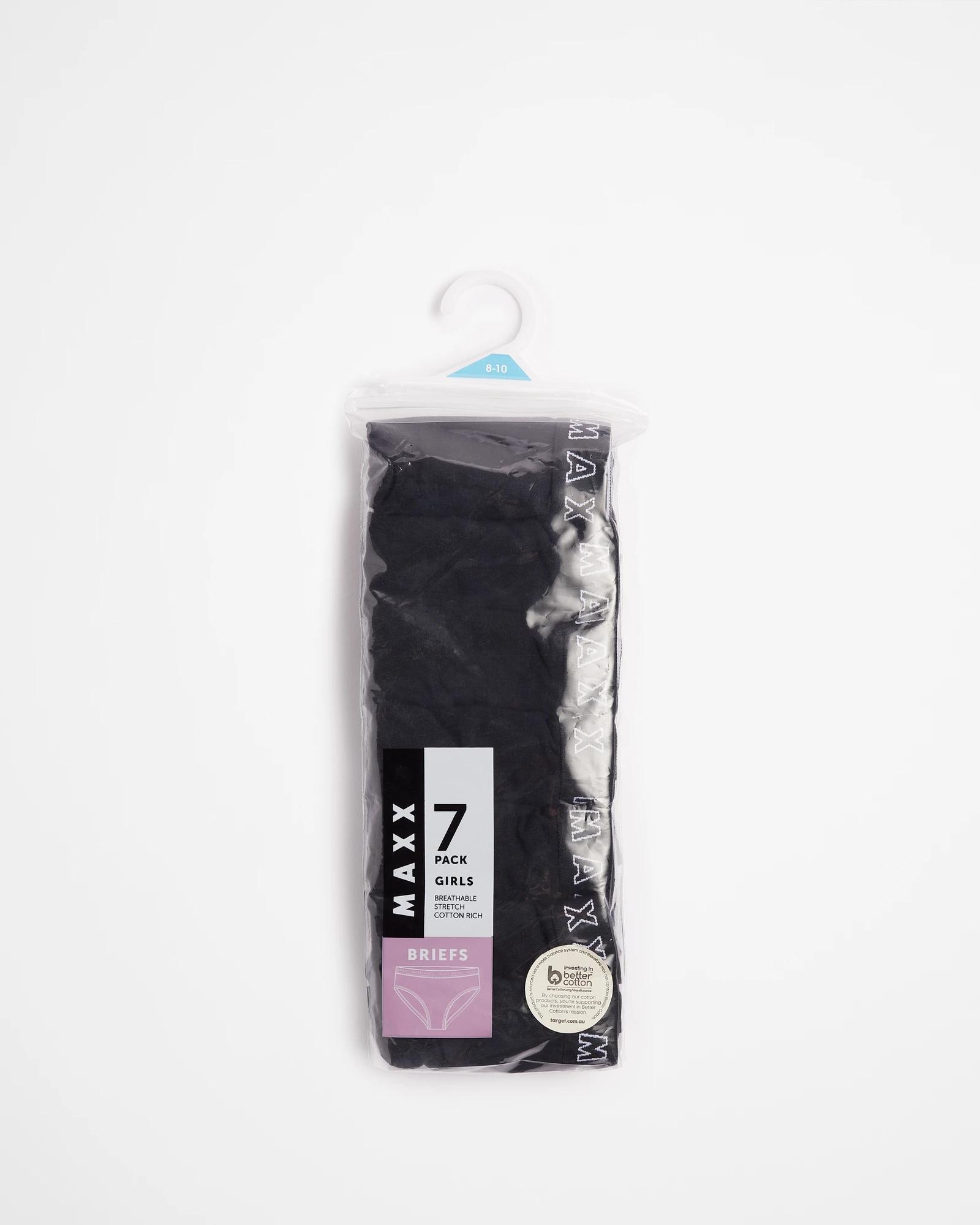 2 Girls Maxx Underwear Briefs 7 Pack BLACK, 2 of 2