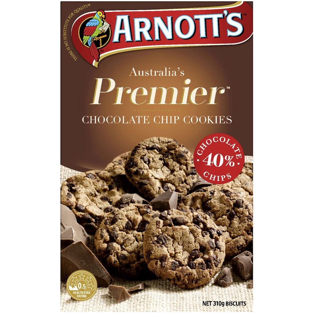 2 Arnott's Premier Choc Chip Biscuits 310g, 2 of 6