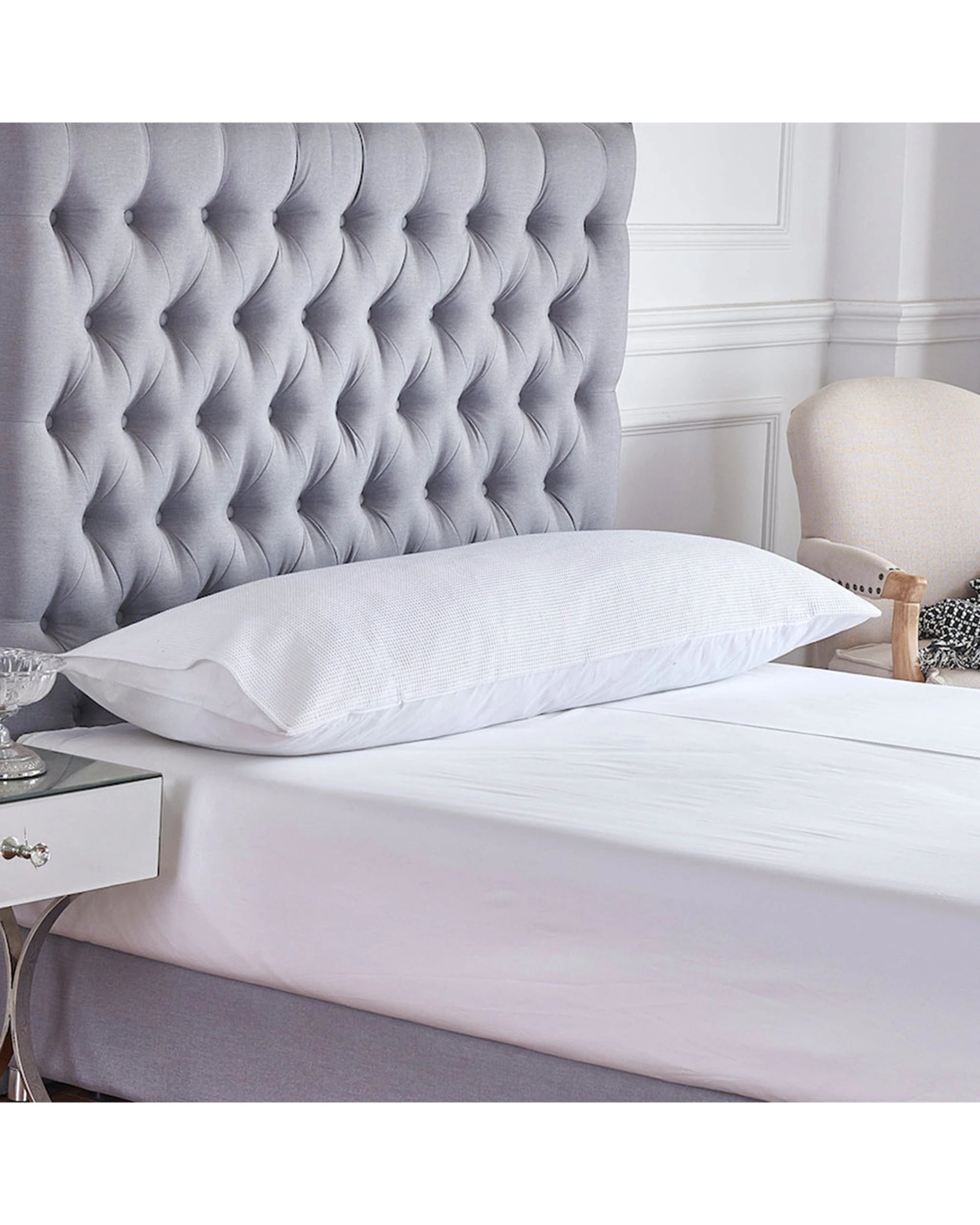 2 Cotton More 100% Premium Cotton Waffle Body Pillow Slip Cover 48x150cm - White, 2 of 6