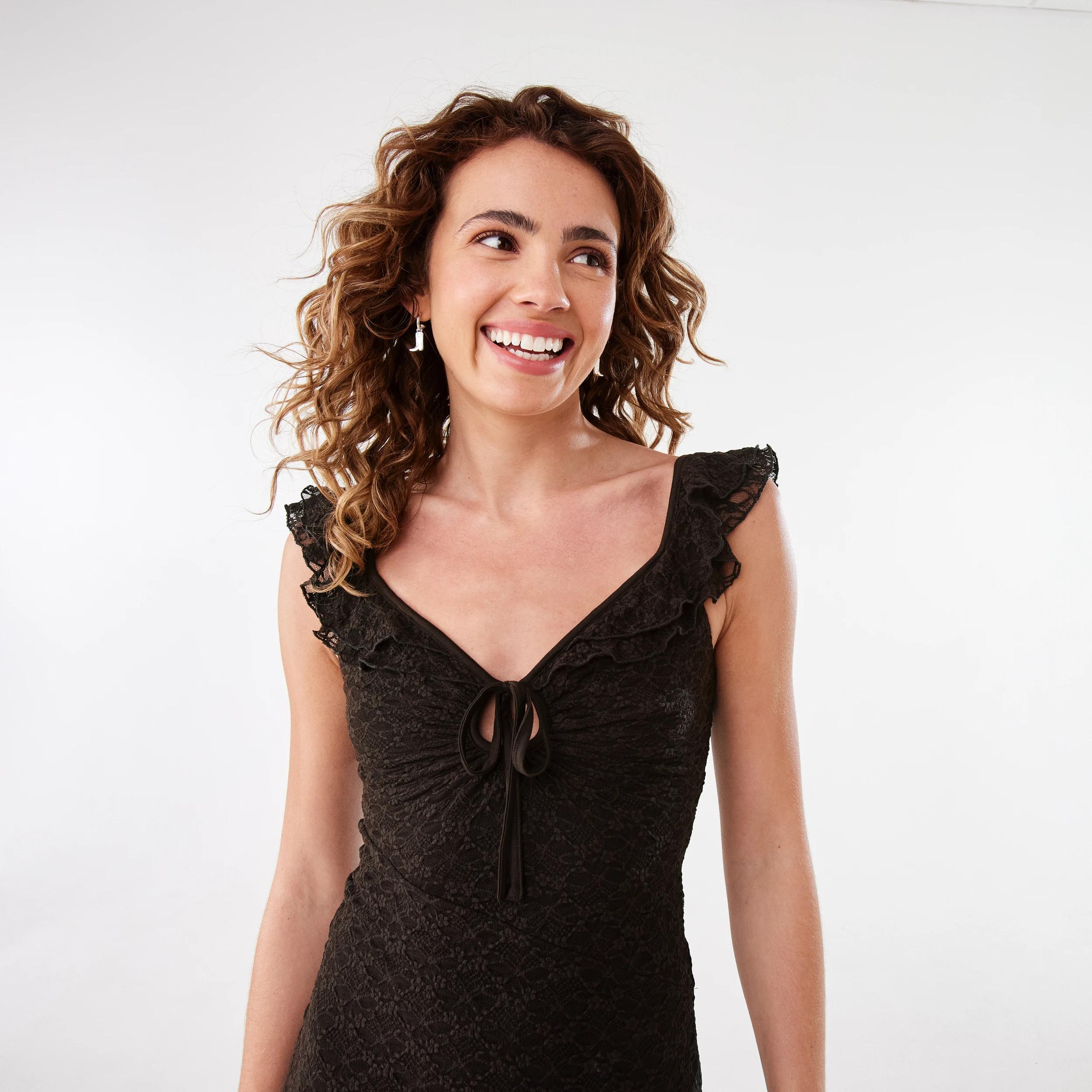 7 Asymmetrical Mini Dress Melt Brown, 7 of 9