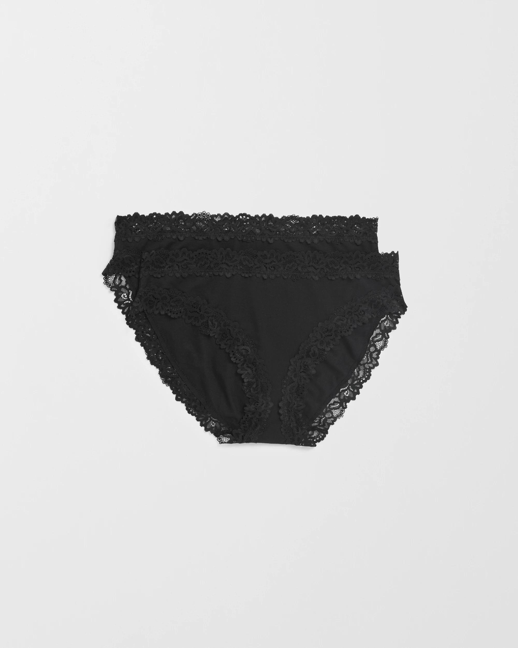 1 Target Woman Modal and Lace 2 Pack Bikini Briefs BLACK, 1 of 7
