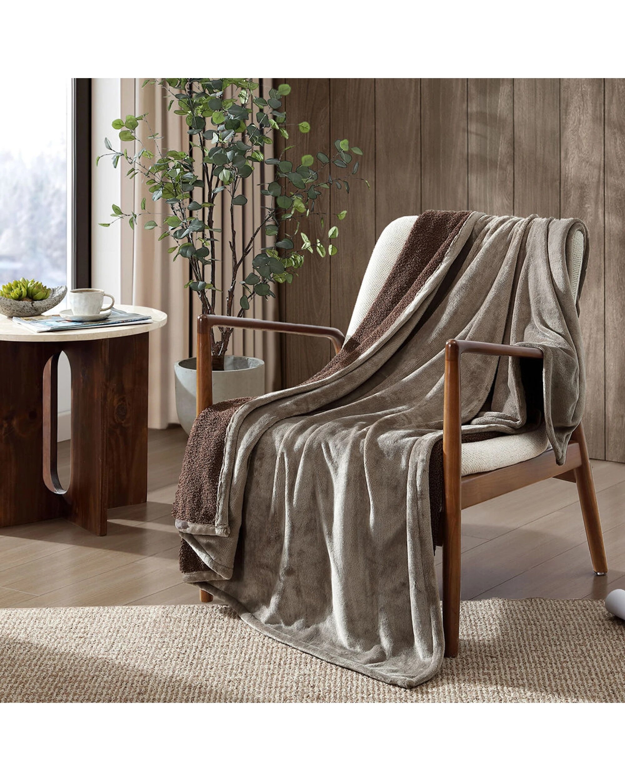 1 Ardor Boudoir Jasper Boucle Polyester Blanket Throw 130x170cm Soft Warm - Brown, 1 of 1