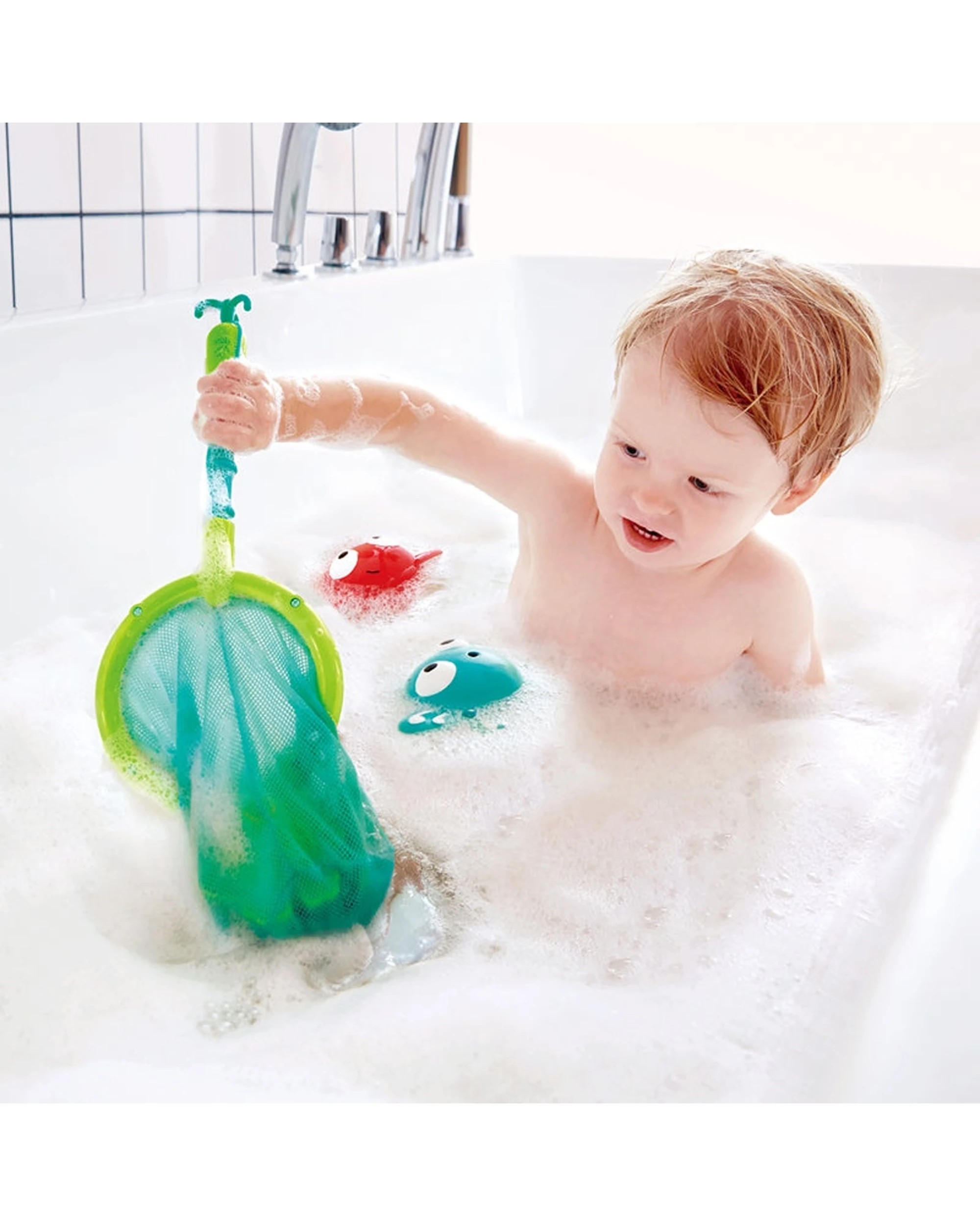 3 Hape Double Fun Fishing Set Push Creatures Jump With Net Kids - Multi, 3 of 3