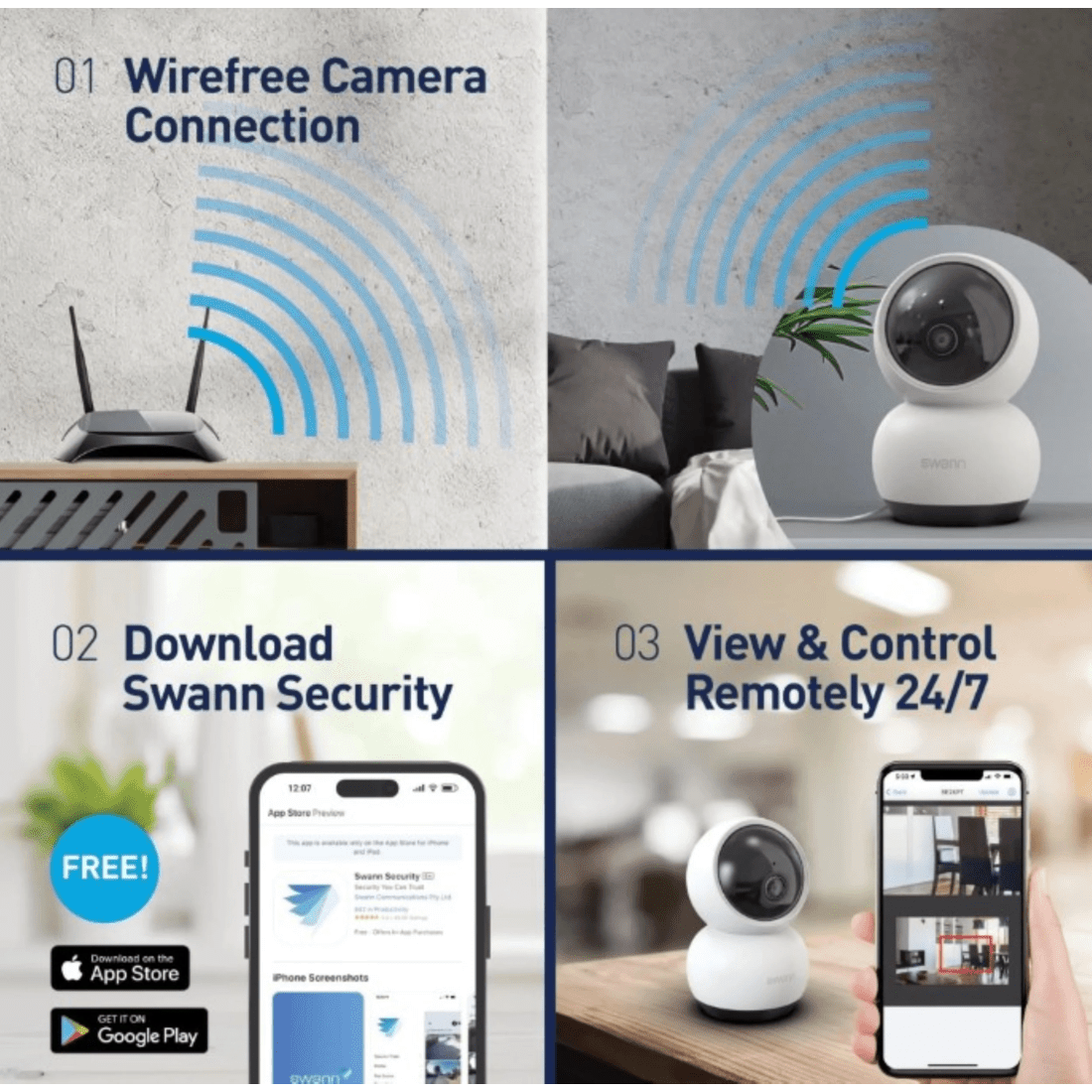 6 Swann EVO 2K Indoor Pan Tilt Wi-Fi Camera, 6 of 8
