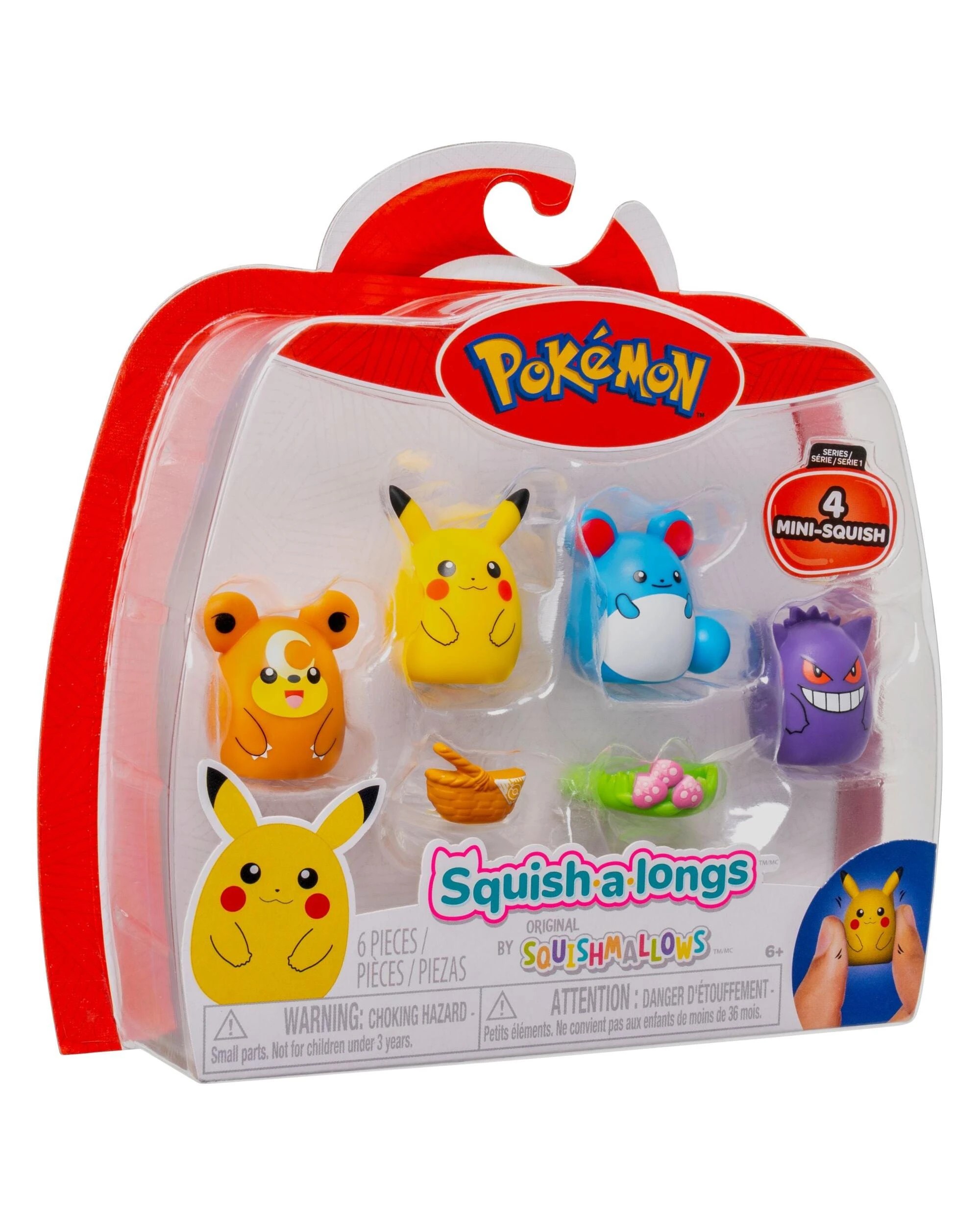 3 Squishmallows Squish-a-Longs Pokemon Pikachu 4 Pack, 3 of 9