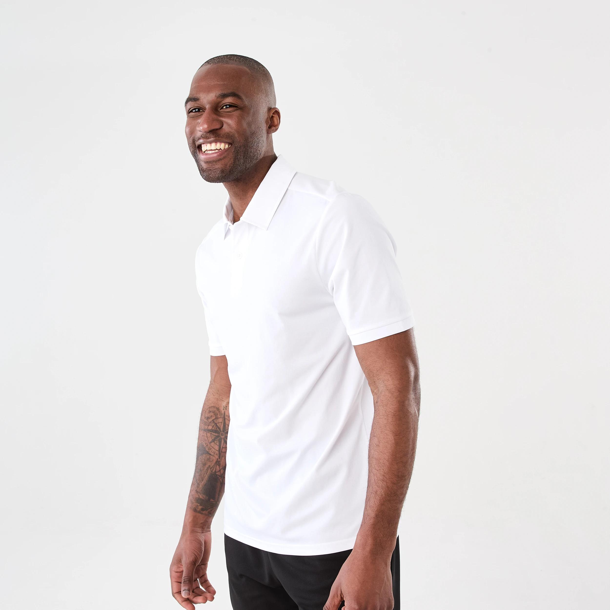 2 Active Mens Regular Training Polo Shirt WHITE, 2 of 5