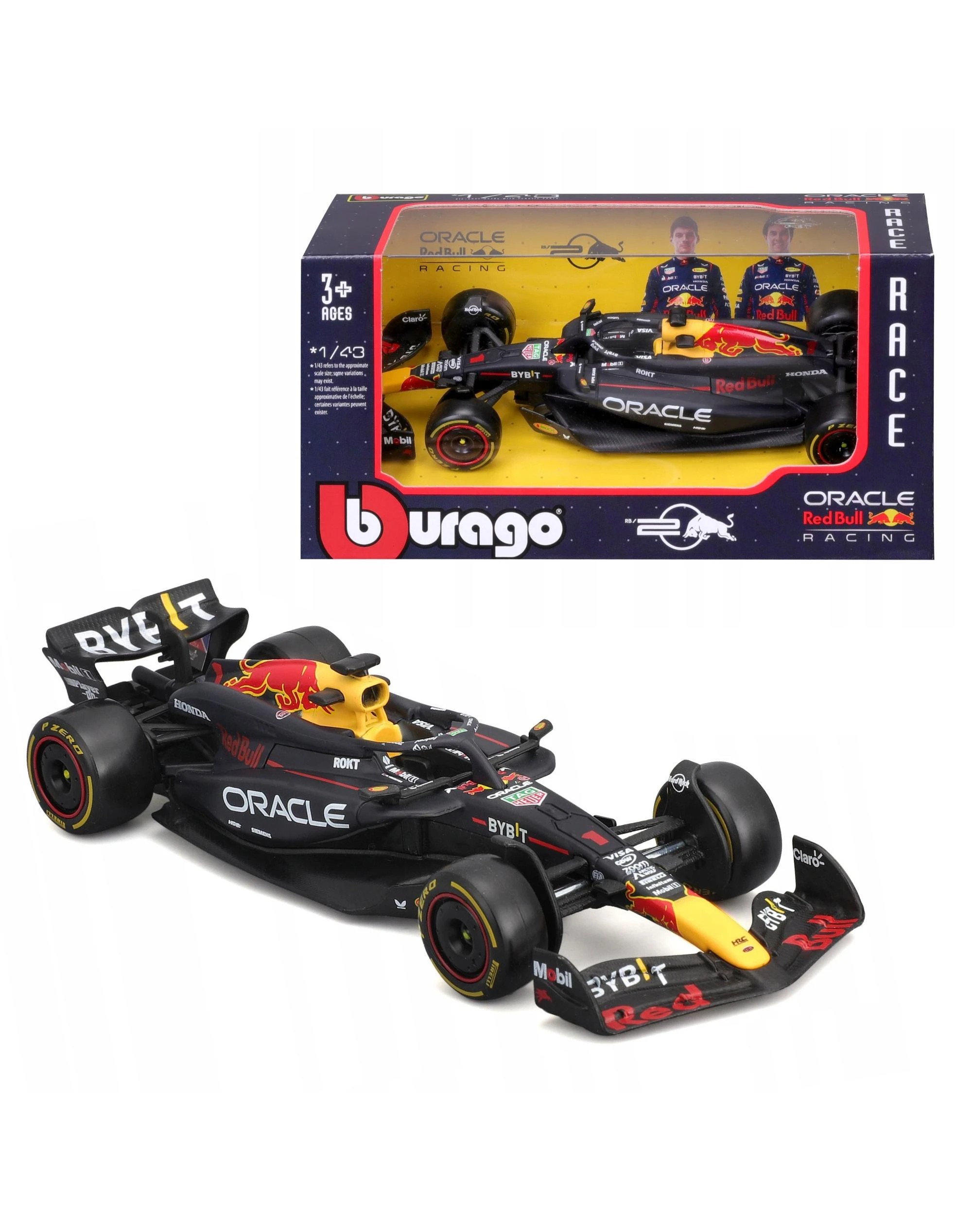 1 Bburago Formula Racing 2024 F-1 Redbull Racing RB20 #1 Max Verstappen WB 1:43 Scale Diecast Vehicle, 1 of 7