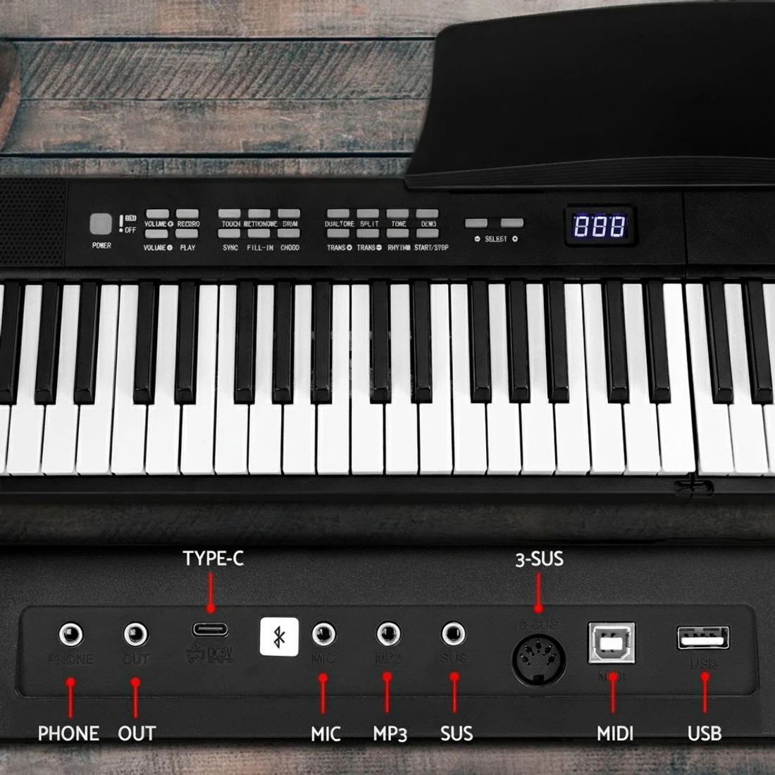 4 Alpha 88 Keys Foldable Electronic Piano Keyboard Digital Electric w/ Carry Bag - Black, 4 of 5