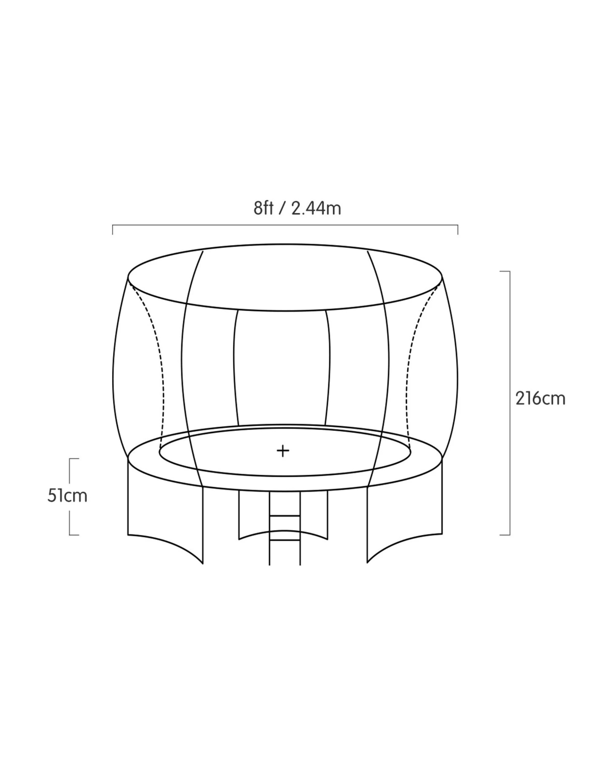 3 Kahuna Trampoline 8 ft with Basketball Set and Roof - Orange, 3 of 7