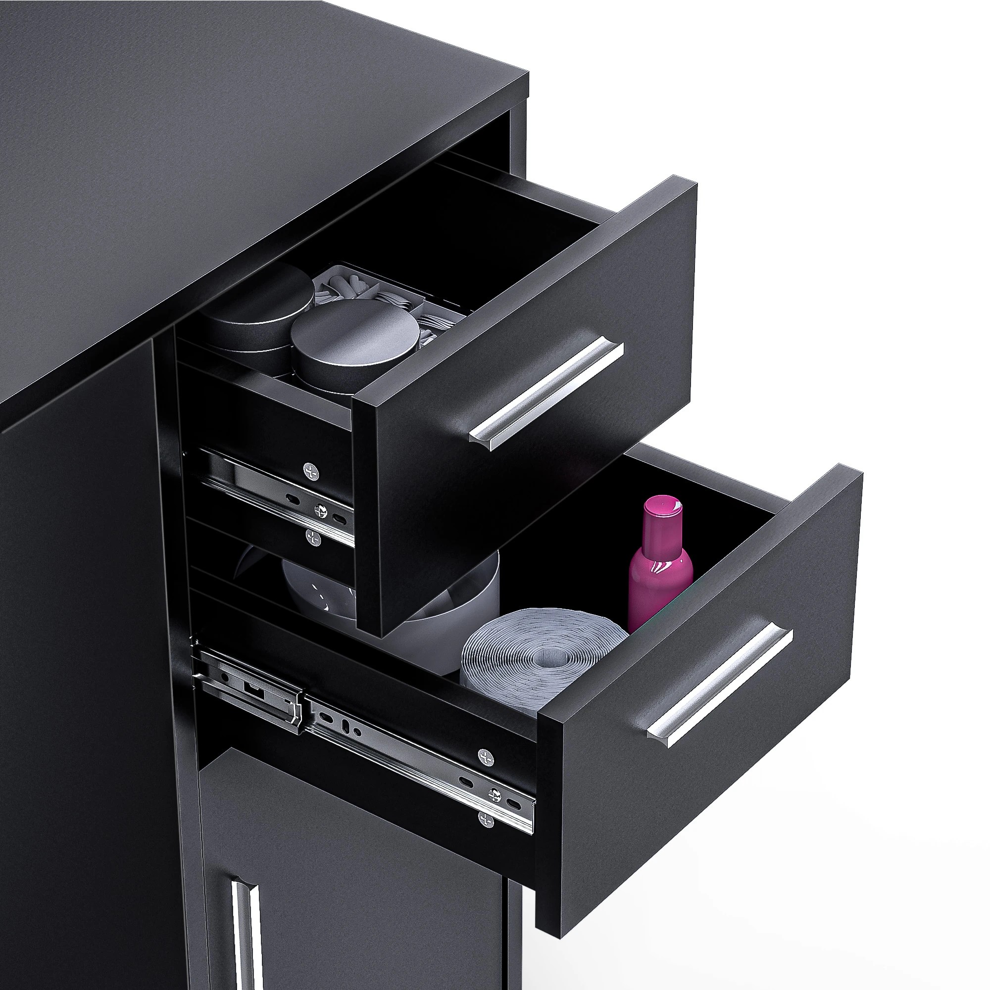 7 Advwin Manicure Table Nail Tech Desk Dressing Table Dust Collector Drawers Cabinet Storage
 - Black, 7 of 10