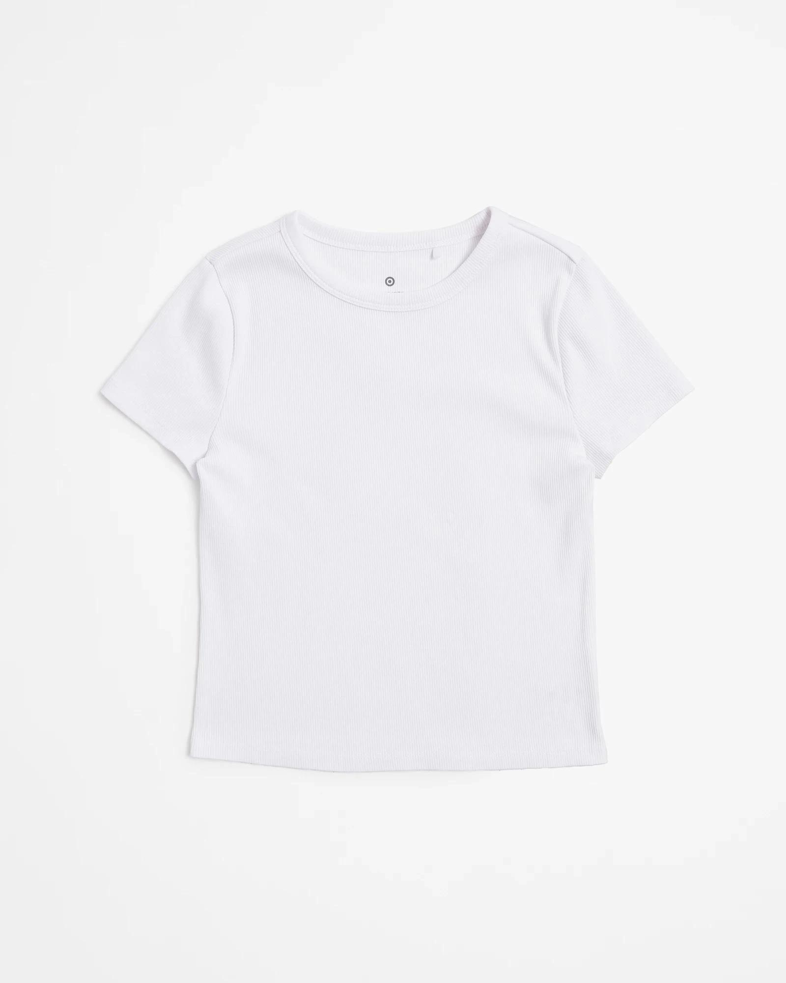 4 Target Australian Cotton Rib T-shirt WHITE, 4 of 5