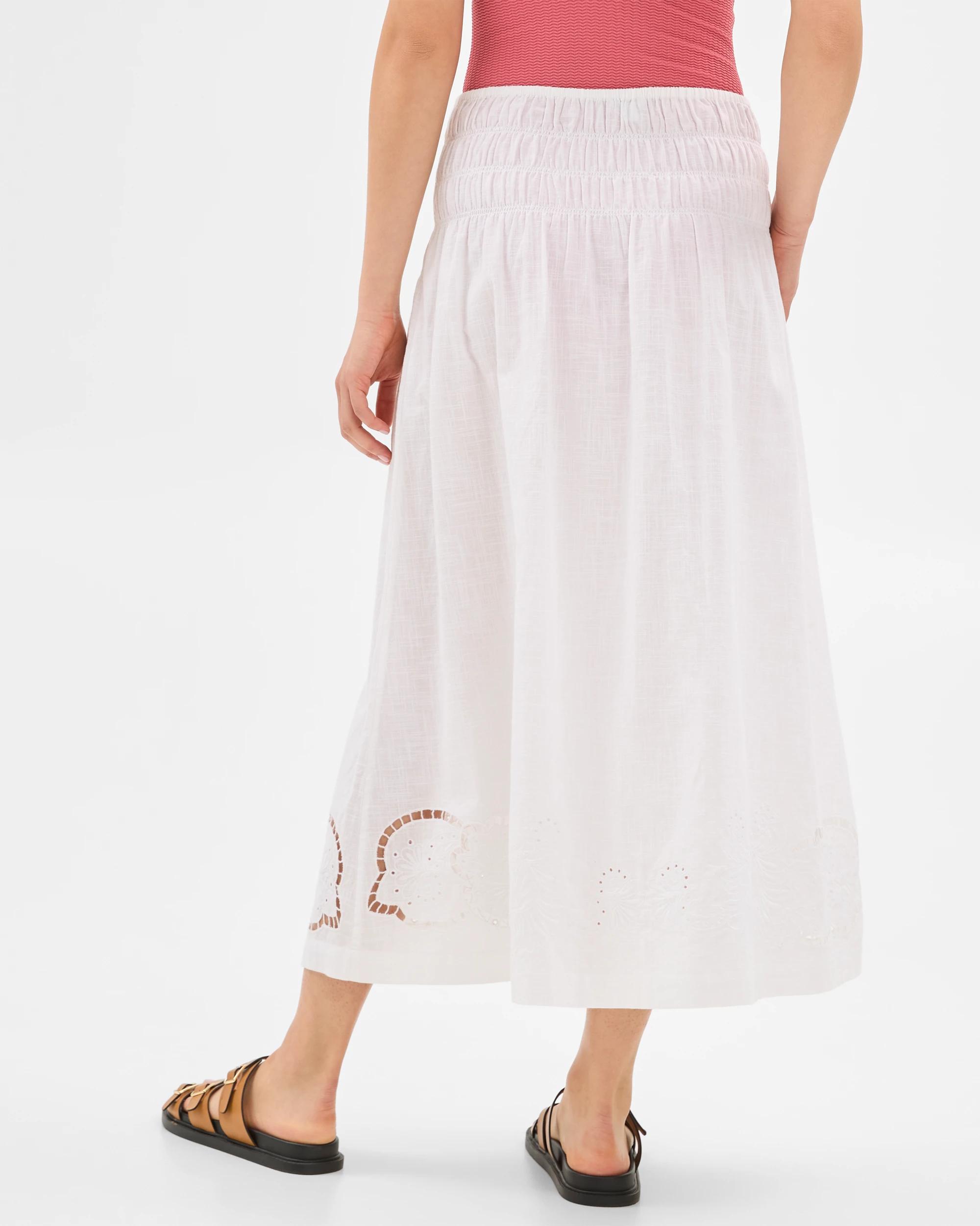 6 Target Resort Embroidered Tiered Maxi Skirt WHITE, 6 of 6