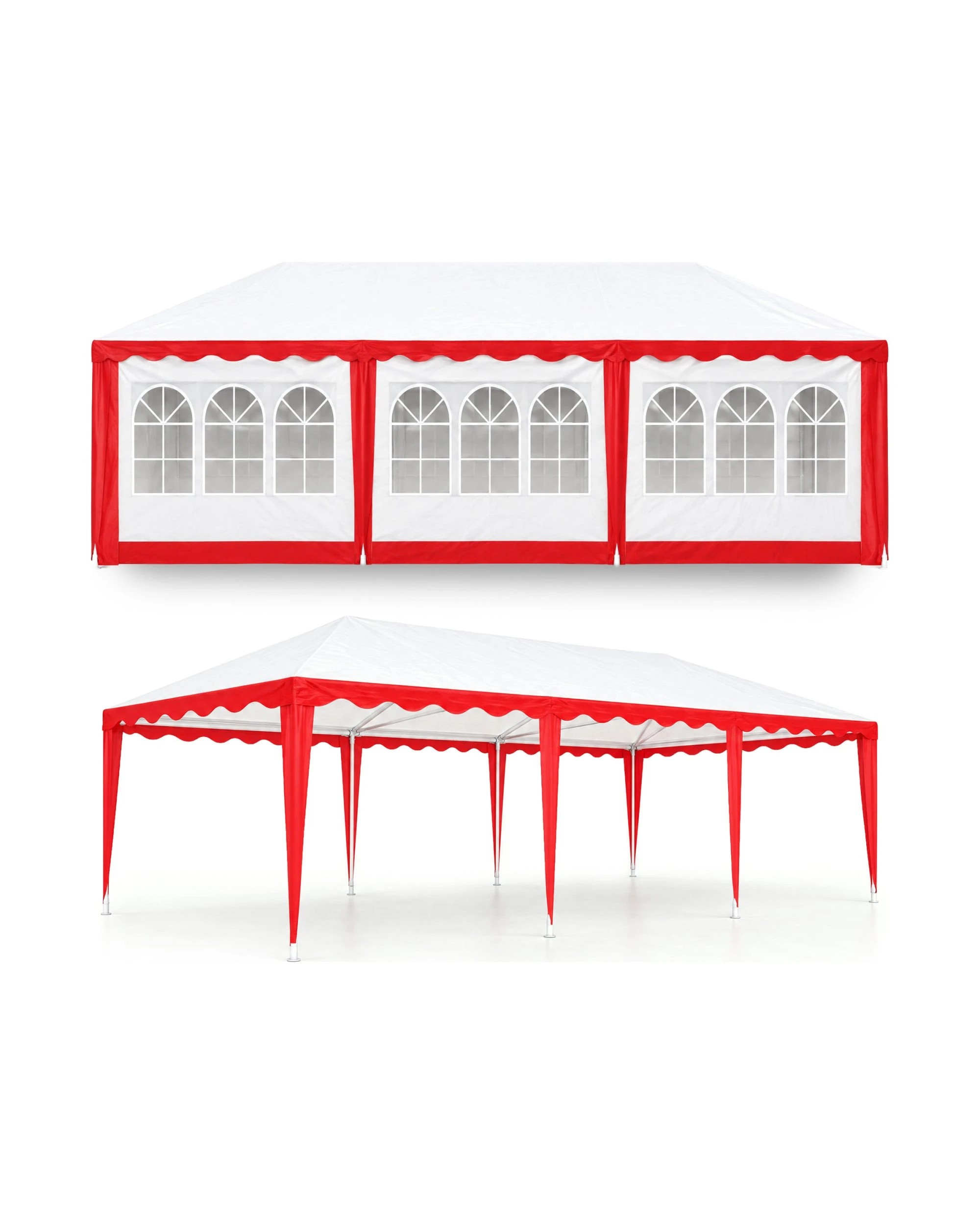 9 Wallaro Large 4m x8m Gazebo Party Wedding Tent Outdoor Event Marquee - Red, 9 of 10