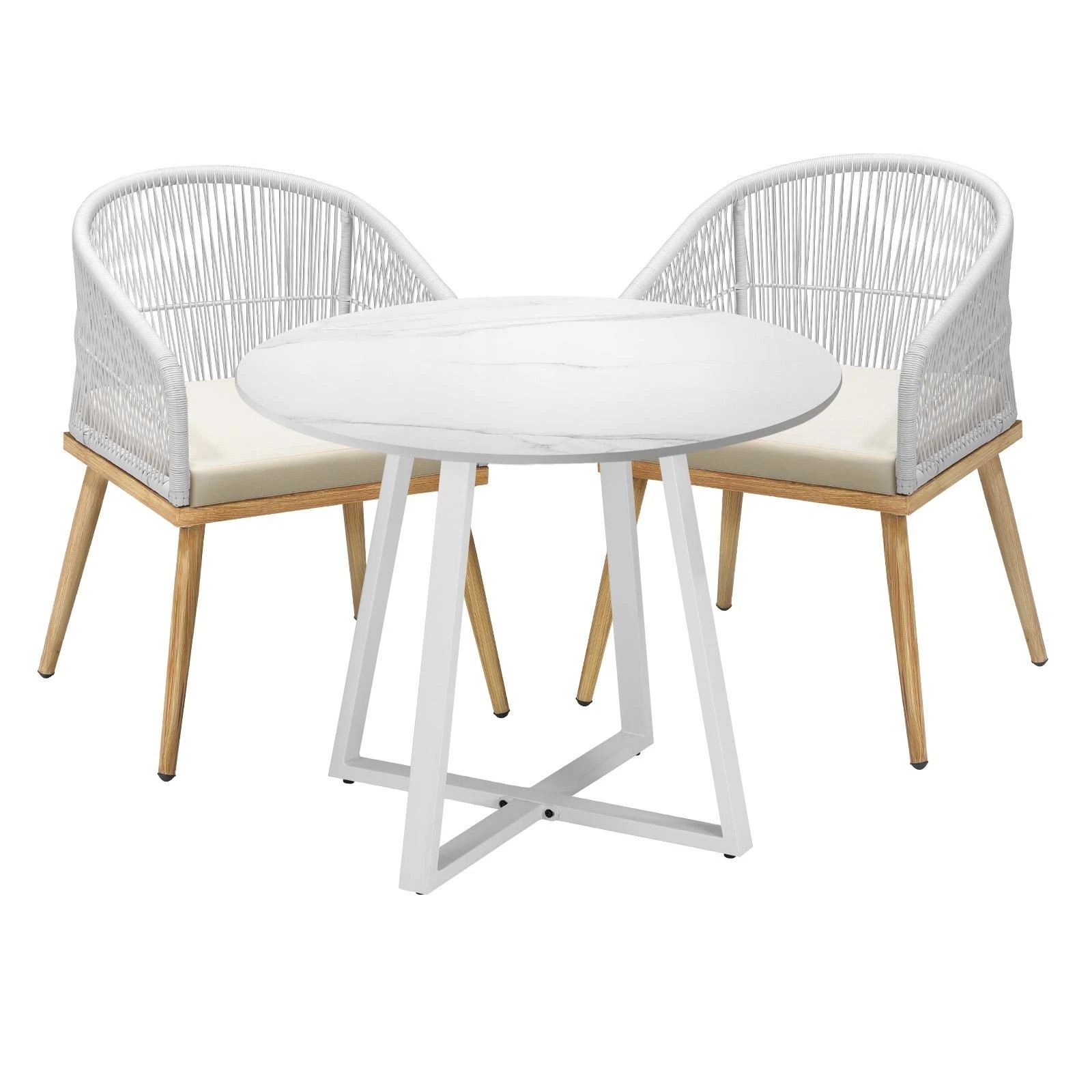 1 Livsip 3pcs Outdoor Dining Setting Table And Chairs Patio Furniture Bistro Set
 - Multi, 1 of 9