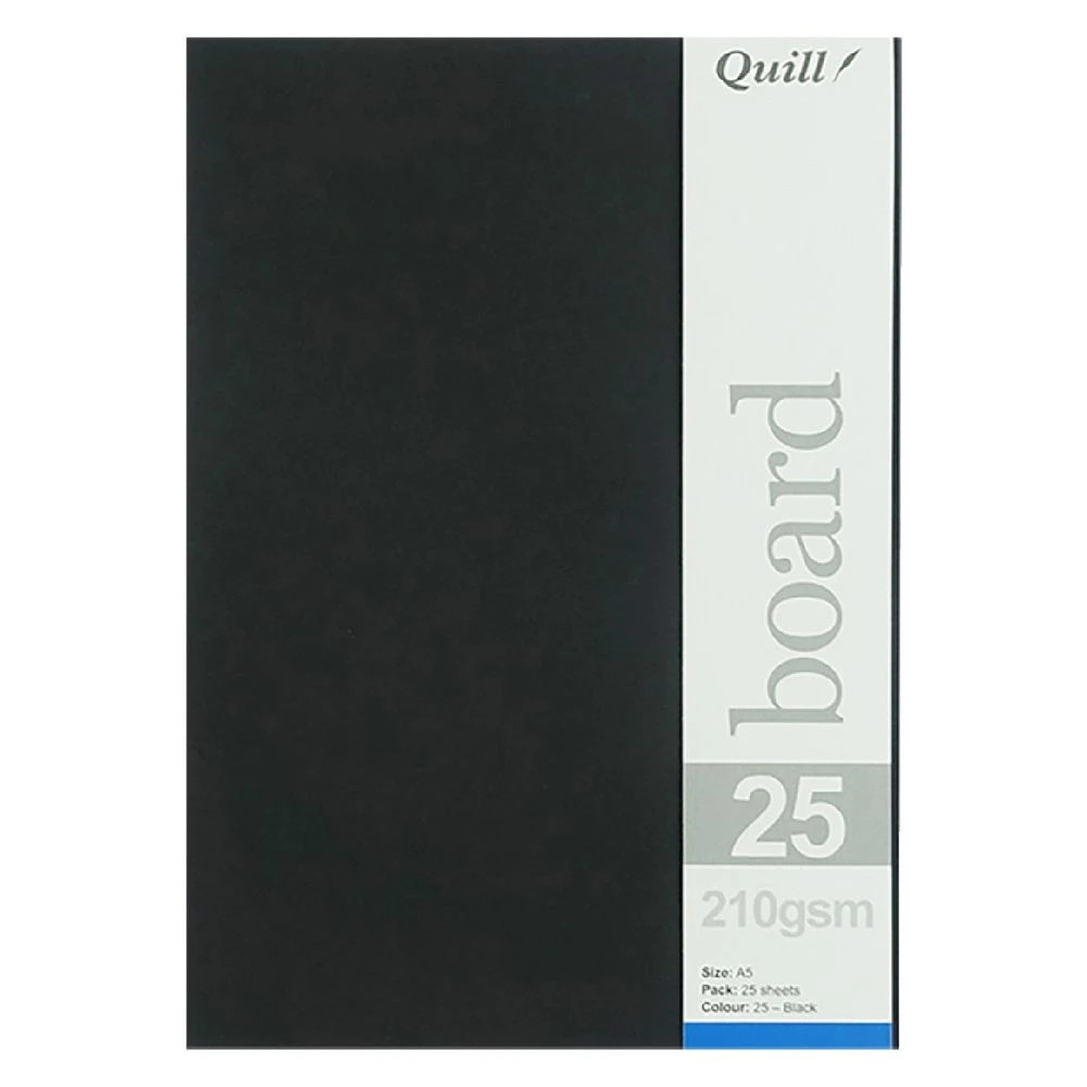 3 Quill A5 210gsm Board Black 25 Pack, 3 of 3