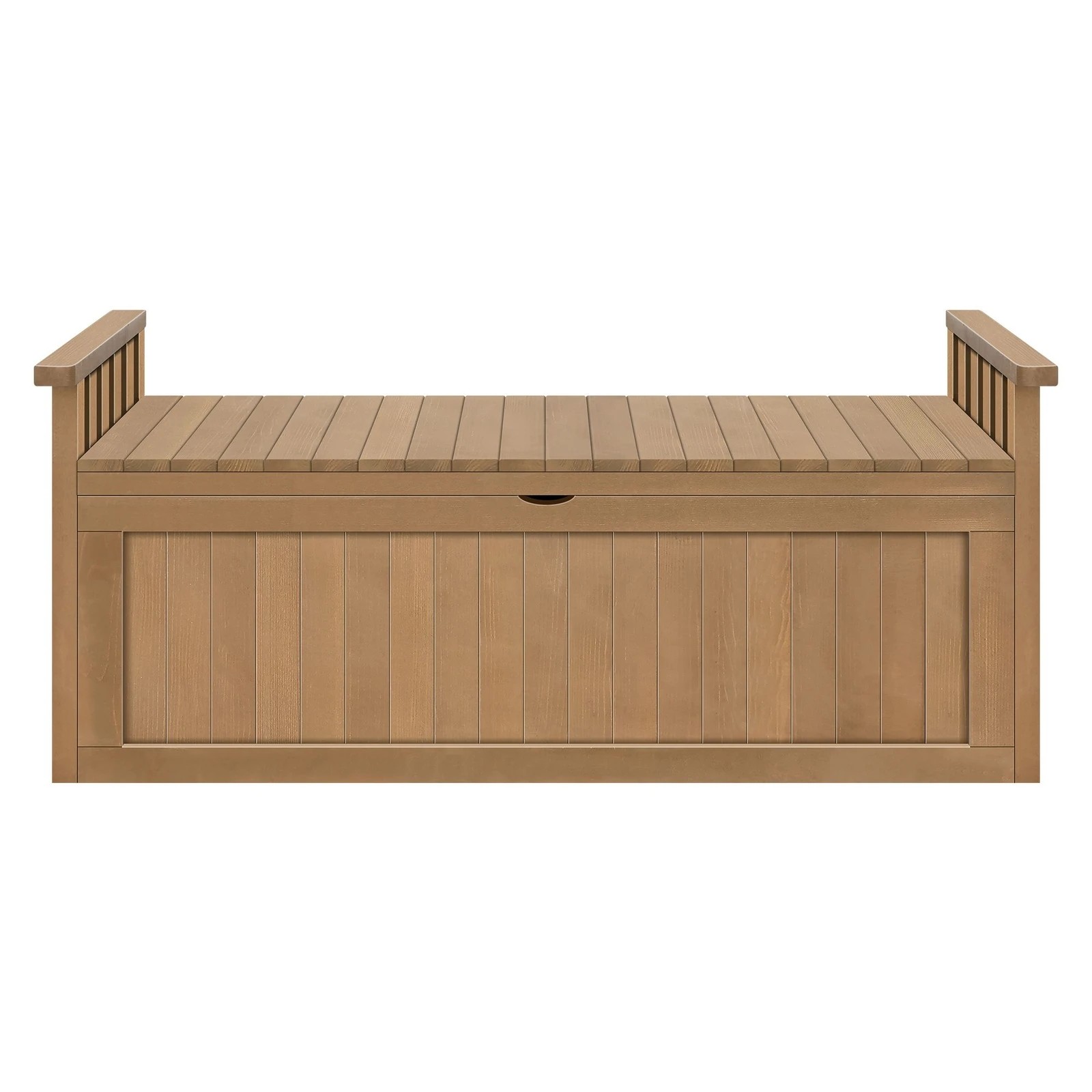 2 Alfordson Outdoor Storage Box Wooden Garden Bench Chest Tool Sheds XL - Natural, 2 of 9