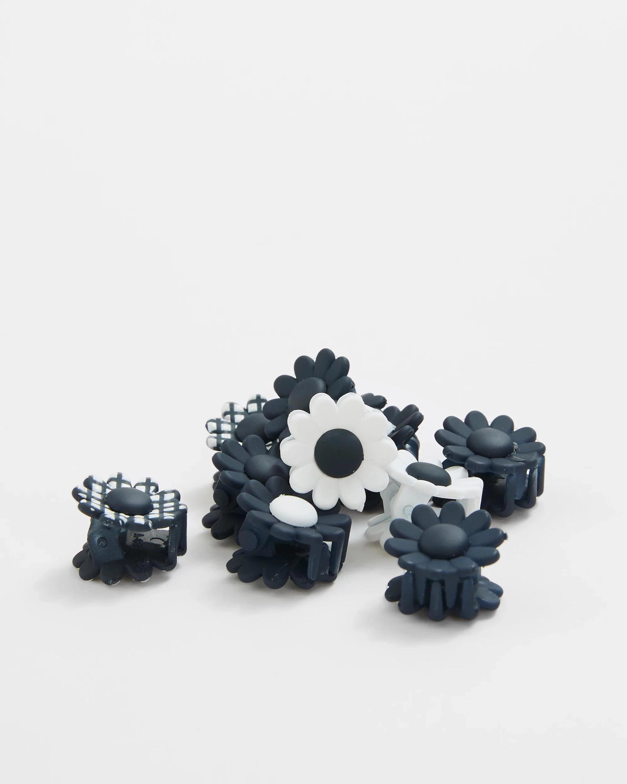 3 Target Kids Kids Back To School 10 Pack Mini Flower Hair Clips BLUE + WHITE, 3 of 3