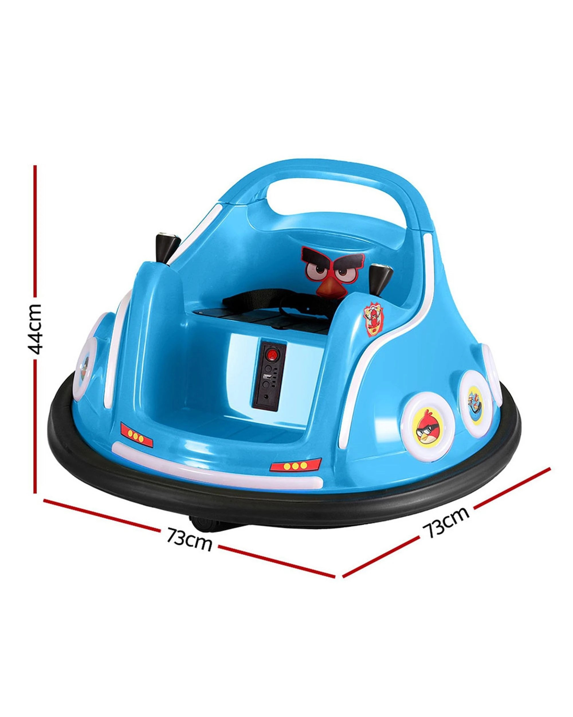 2 Kids Ride On Car Bumper Electric Toys Cars Light Remote Angry Birds Sticker - Blue, 2 of 5