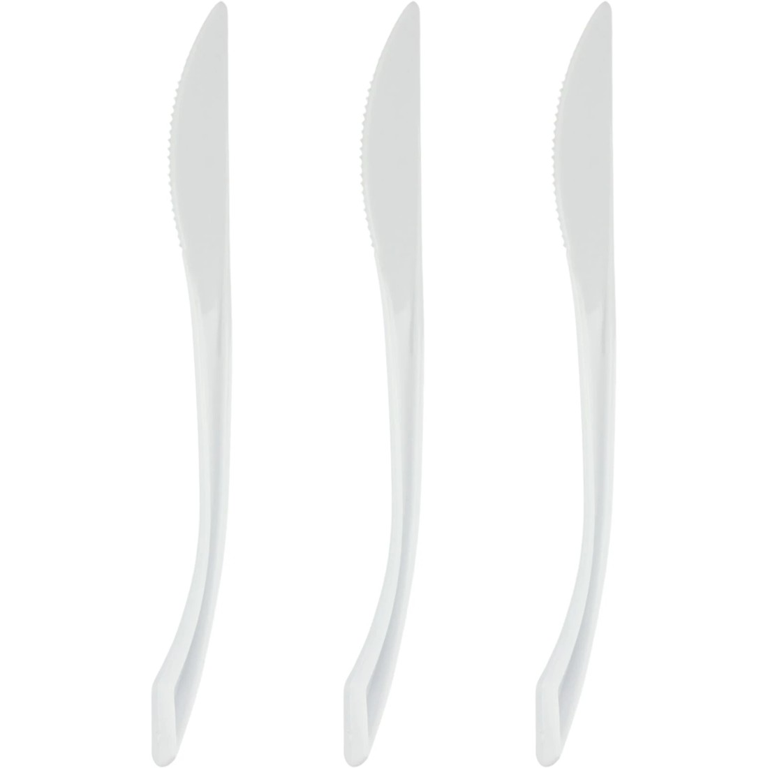 1 Partyware White Flair Reusable Plastic Knives (Pack of 50), 1 of 2