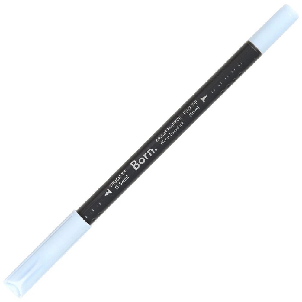 1 Born Professional Brush Dual-Tip Marker Pastel Blue 533, 1 of 4