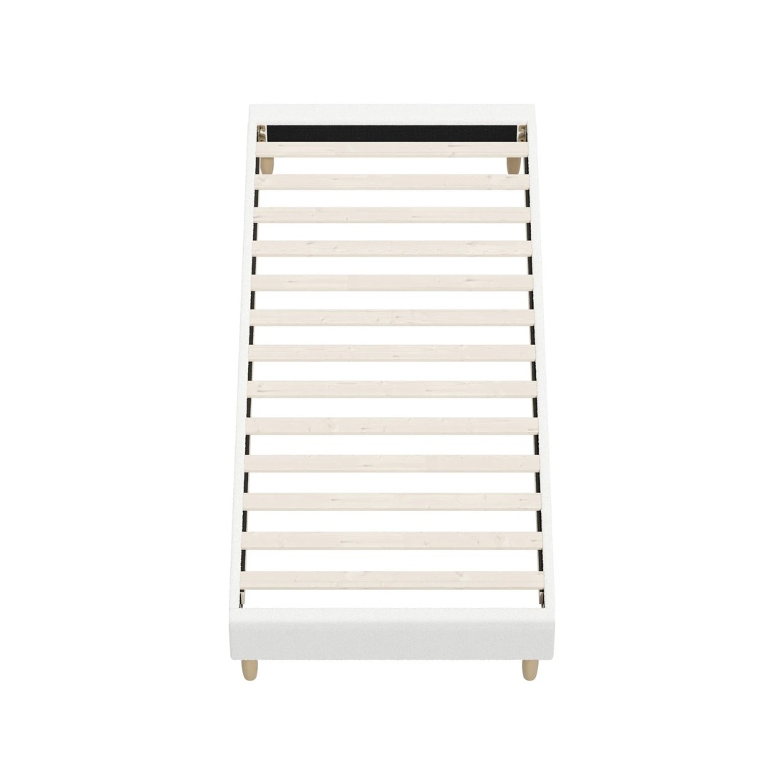 6 Oikiture Single Bed Base Boucle Bed Frame
 - White, 6 of 10