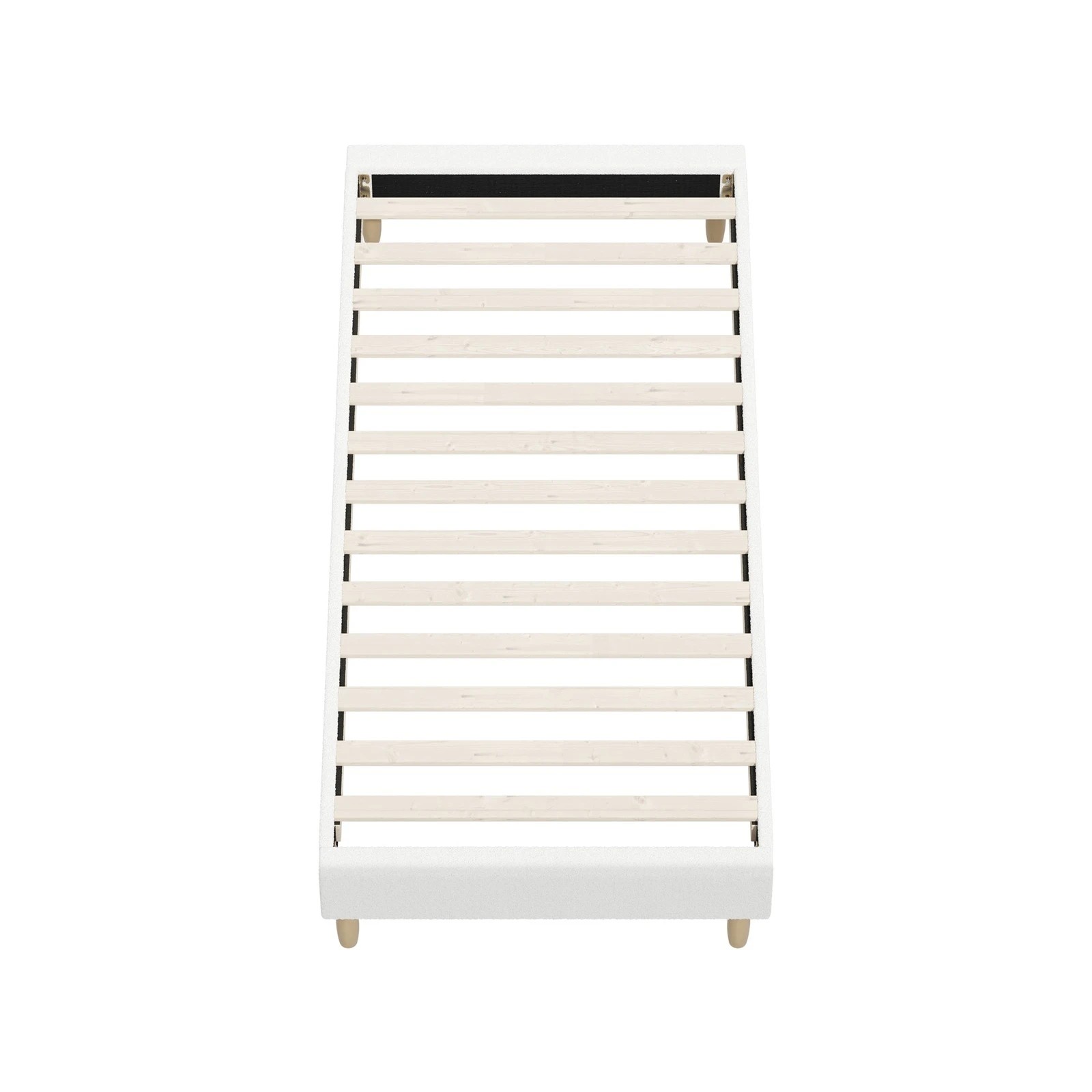 6 Oikiture Single Bed Base Boucle Bed Frame
 - White, 6 of 10