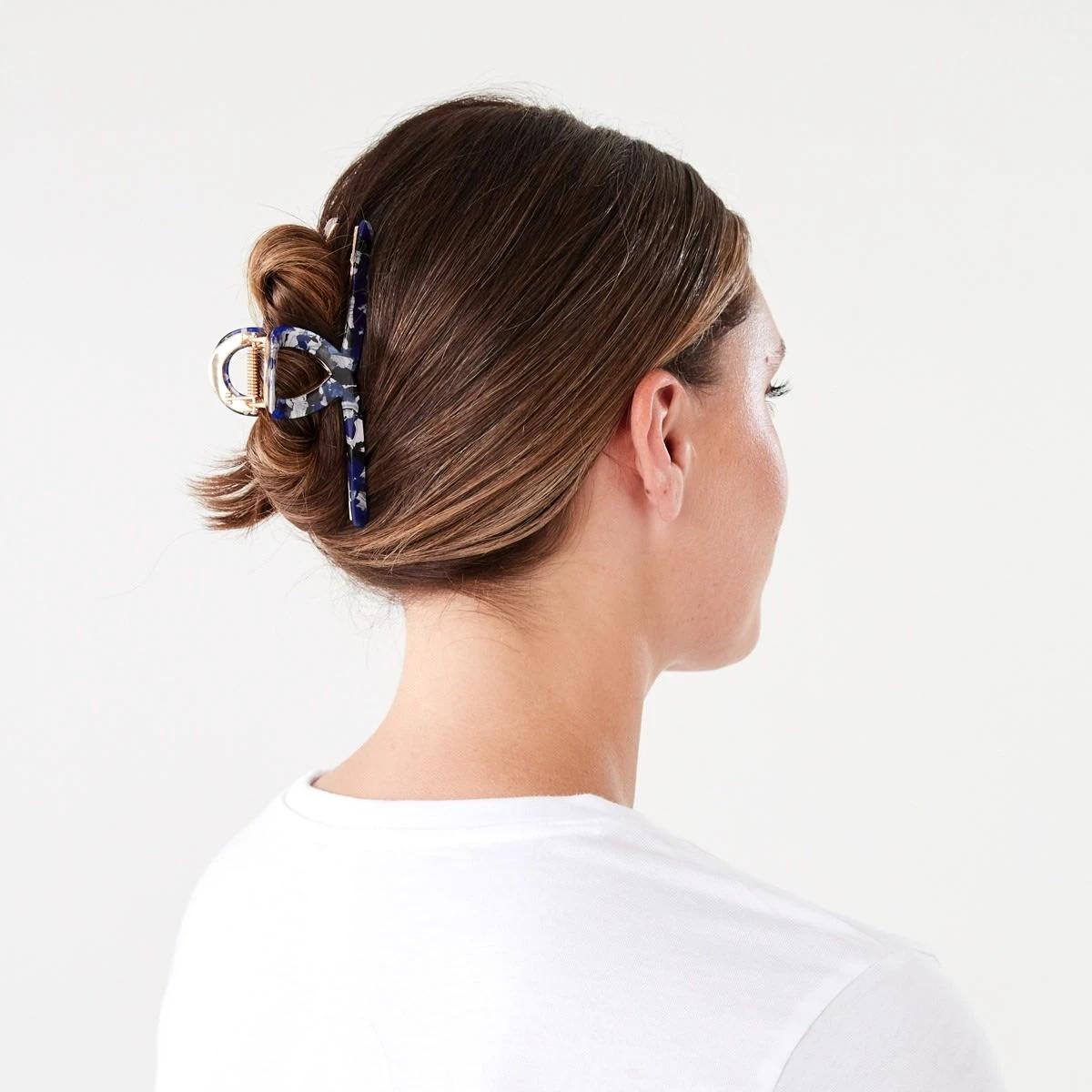 3 Blue Rectangle Claw Hair Clip Blue, 3 of 4