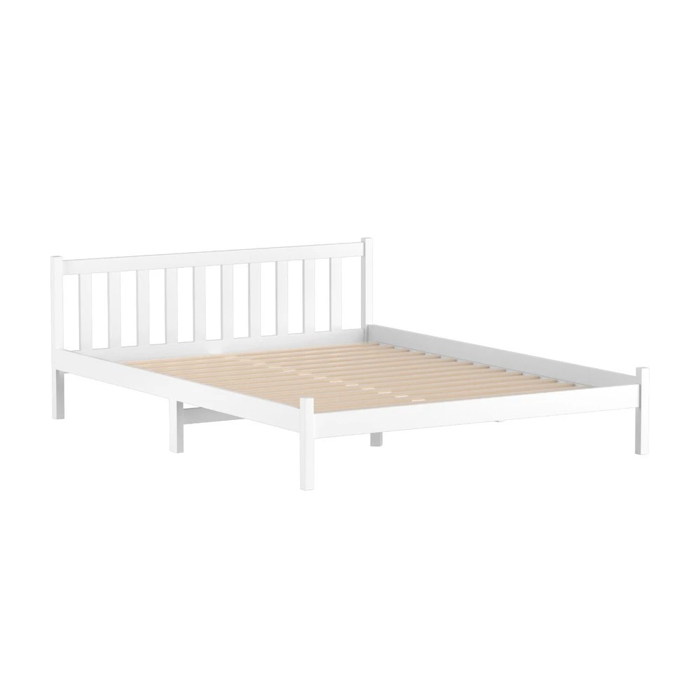1 Artiss Bed Frame Queen Size Wooden  SOFIE - White, 1 of 10