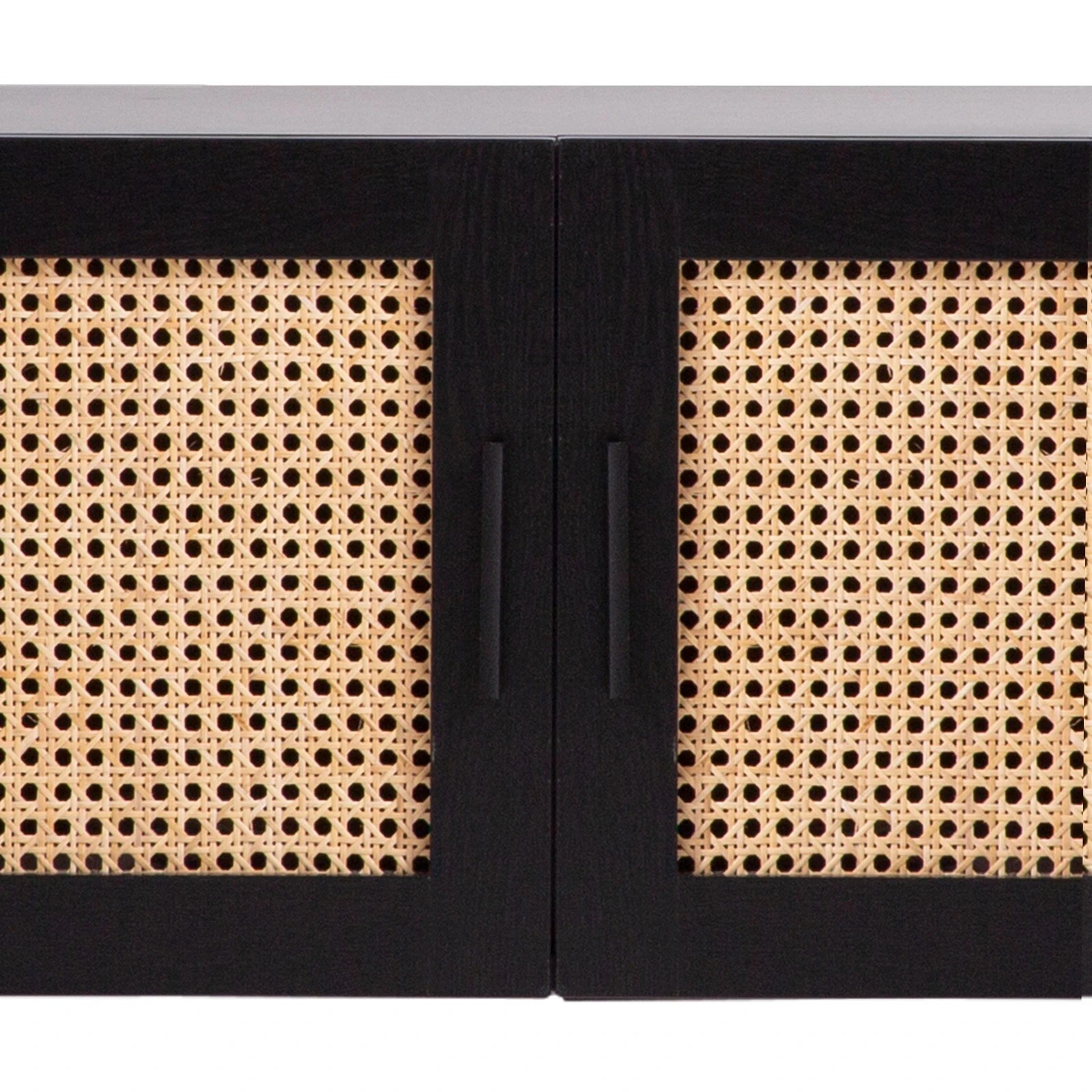 7 Casa Decor Tulum Rattan Entertainment Unit TV Stand Cabinet Storage Black - Black, 7 of 9
