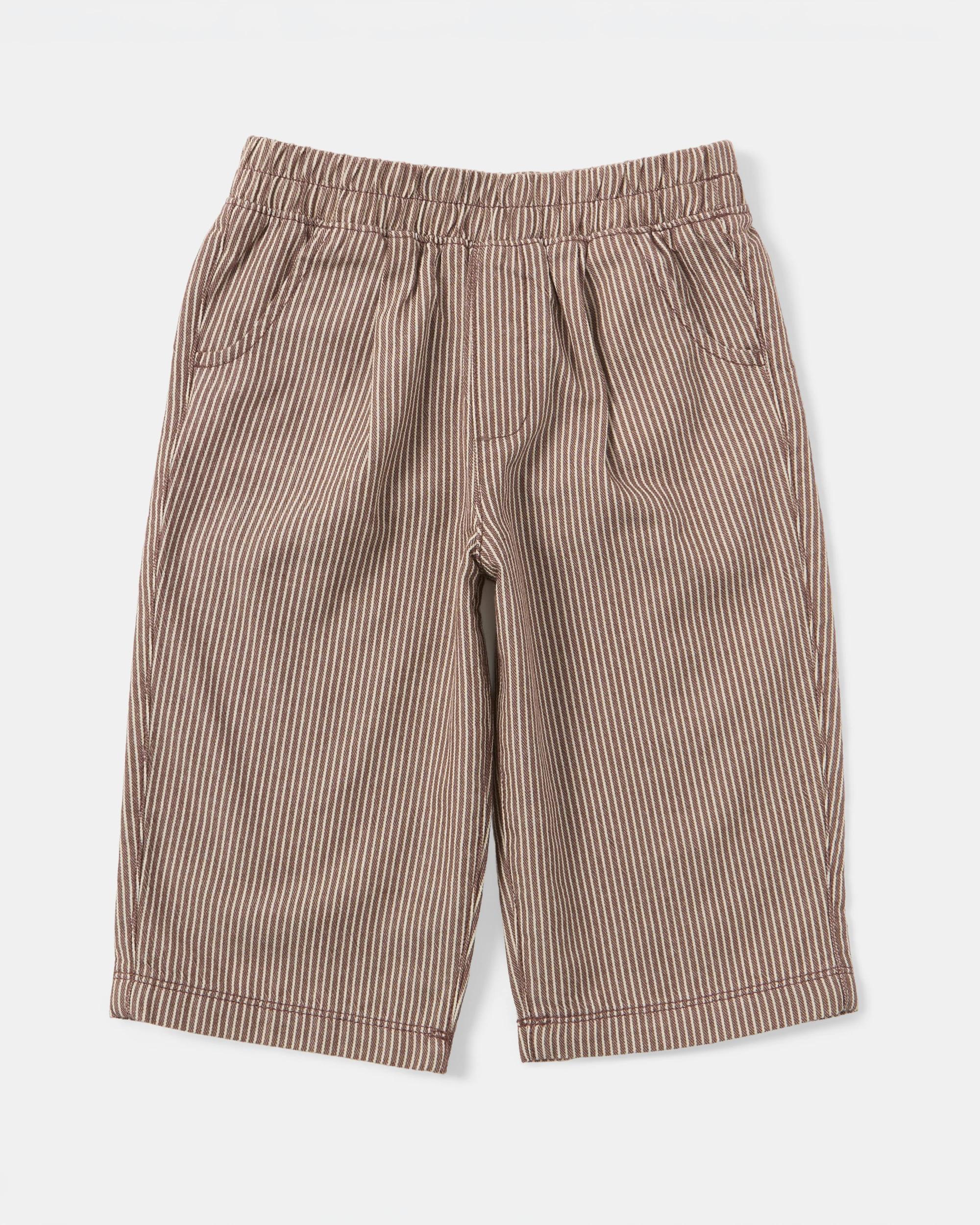 1 Cotton Barrel Leg Jeans Brwn Strpe, 1 of 3