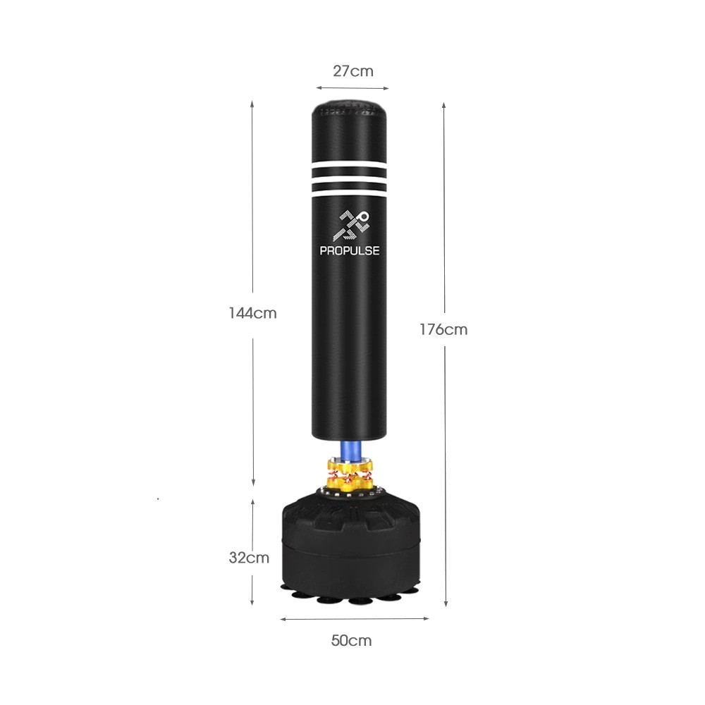 2 Propulse Boxing Punching Bag Free Standing Speed Bag Adults Kick Training 176cm - Black, 2 of 3