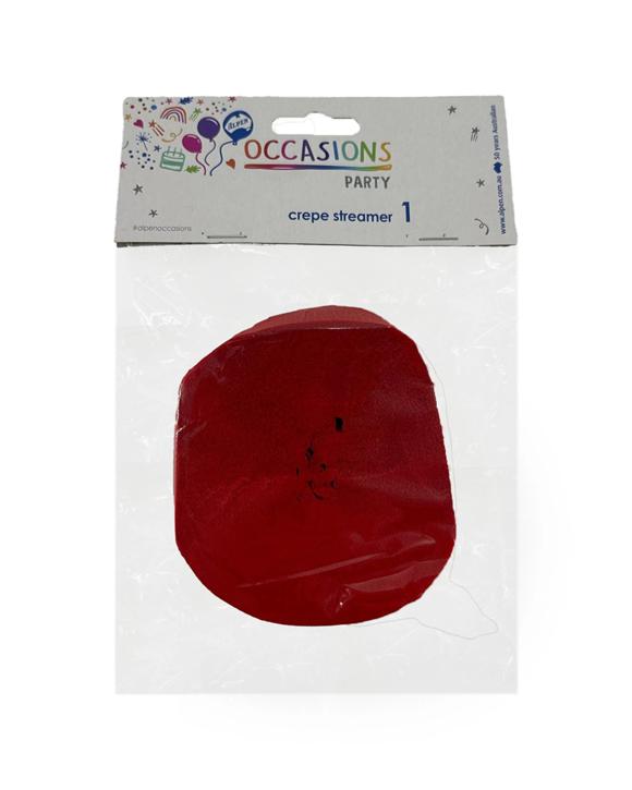 Alpen Paper Crepe Streamer Decoration Accessory 30m Length Party Supply - Red