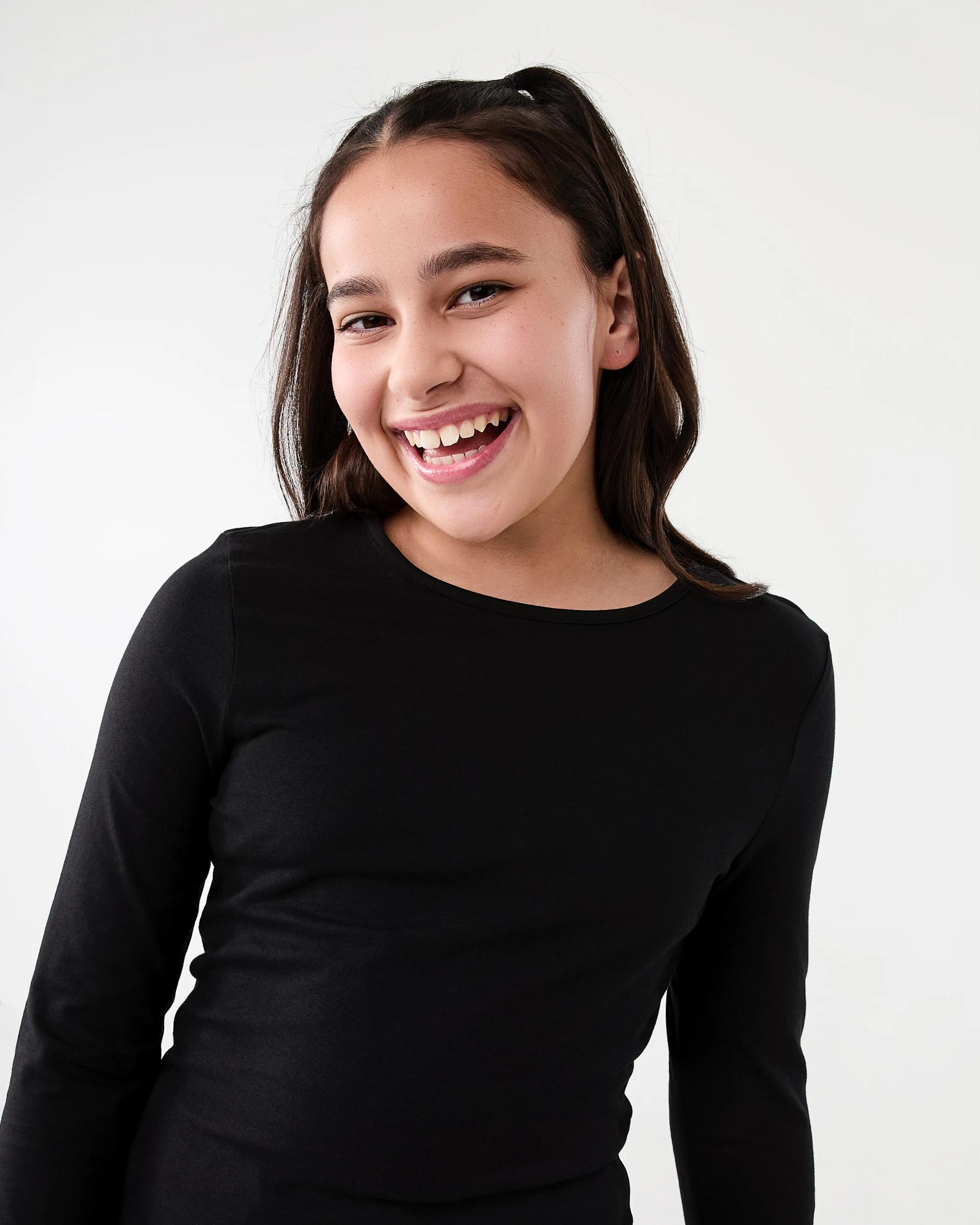 3 Plain Long Sleeve T-shirt Black, 3 of 6